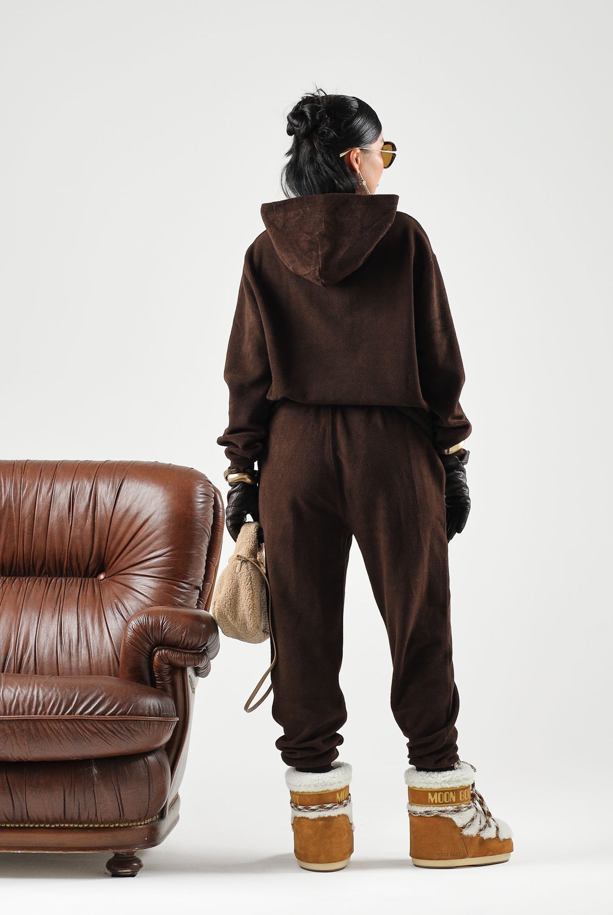 RALPH LAUREN Felpa con cappuccio marrone per uomo e donna con tasca a marsupio e coulisse regolabile. 714B36290002 . RALPH LAUREN