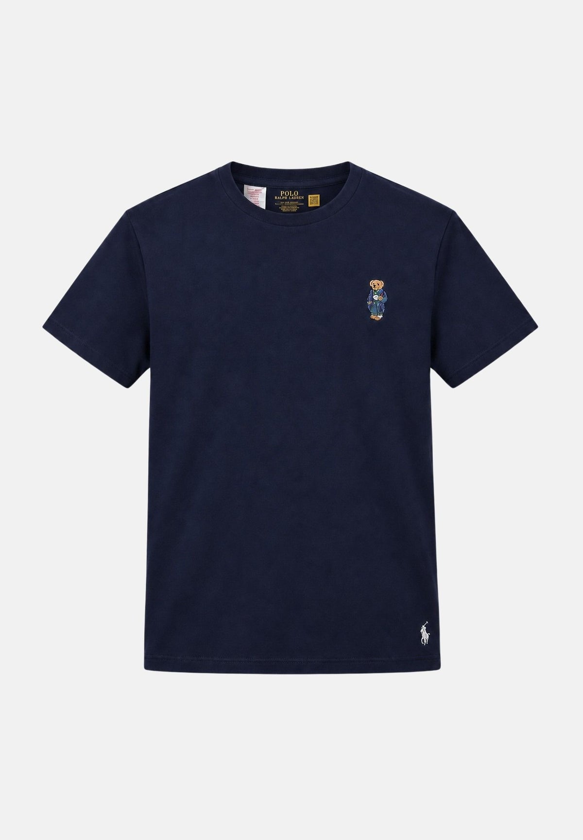 RALPH LAUREN T-shirt manica lunga KNT SLEEP TOP blu per uomo e donna con piccolo dettaglio logo sul petto. 714P18502002 . RALPH LAUREN