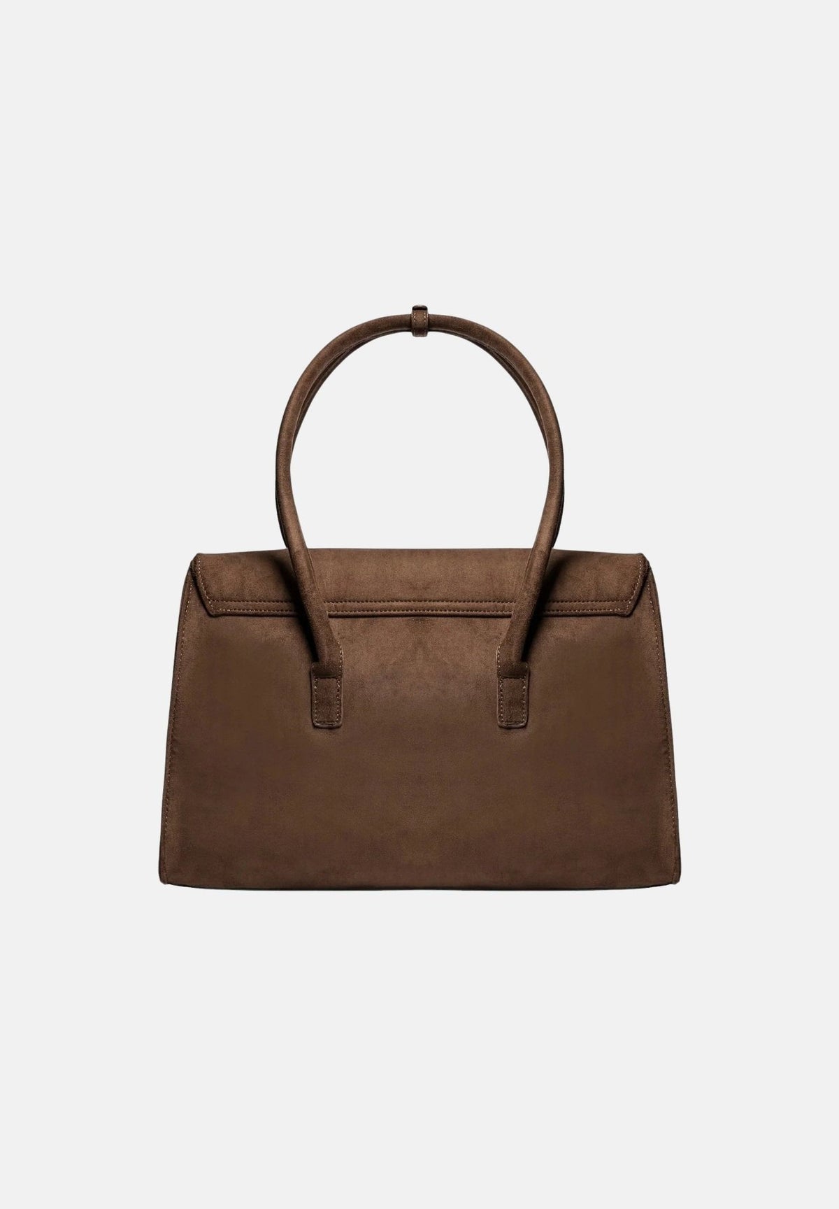 SECRET PON PON Borsa a mano KEYLA M Cocoa marrone da donna, effetto scamosciato, con manico arcuato, cinturino e logo frontale.<BR/> KEYLA-M CO SECRET PON PON