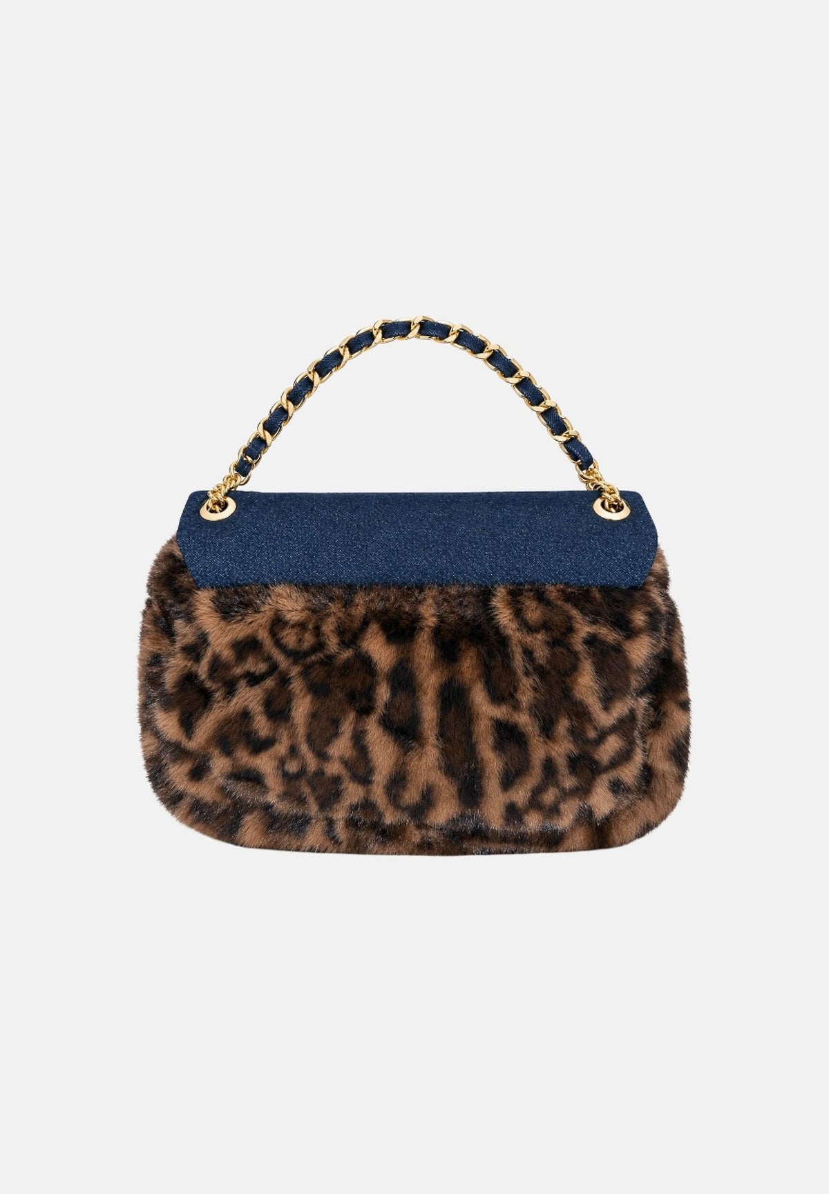 SECRET PON-PON Borsa a mano YSOBEL LEO blu denim con fantasia leopardata YSOBEL-LEO JELE SECRET PON PON