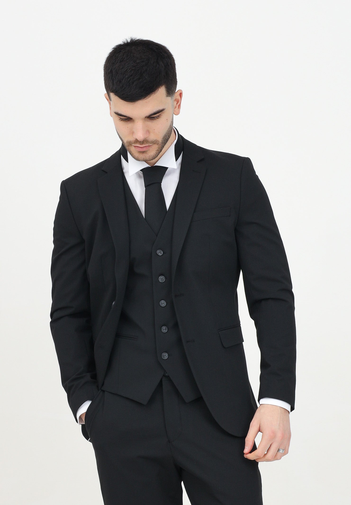 SELECTED HOMME Giacca monopetto nera da uomo 16087824 BL SELECTED HOMME