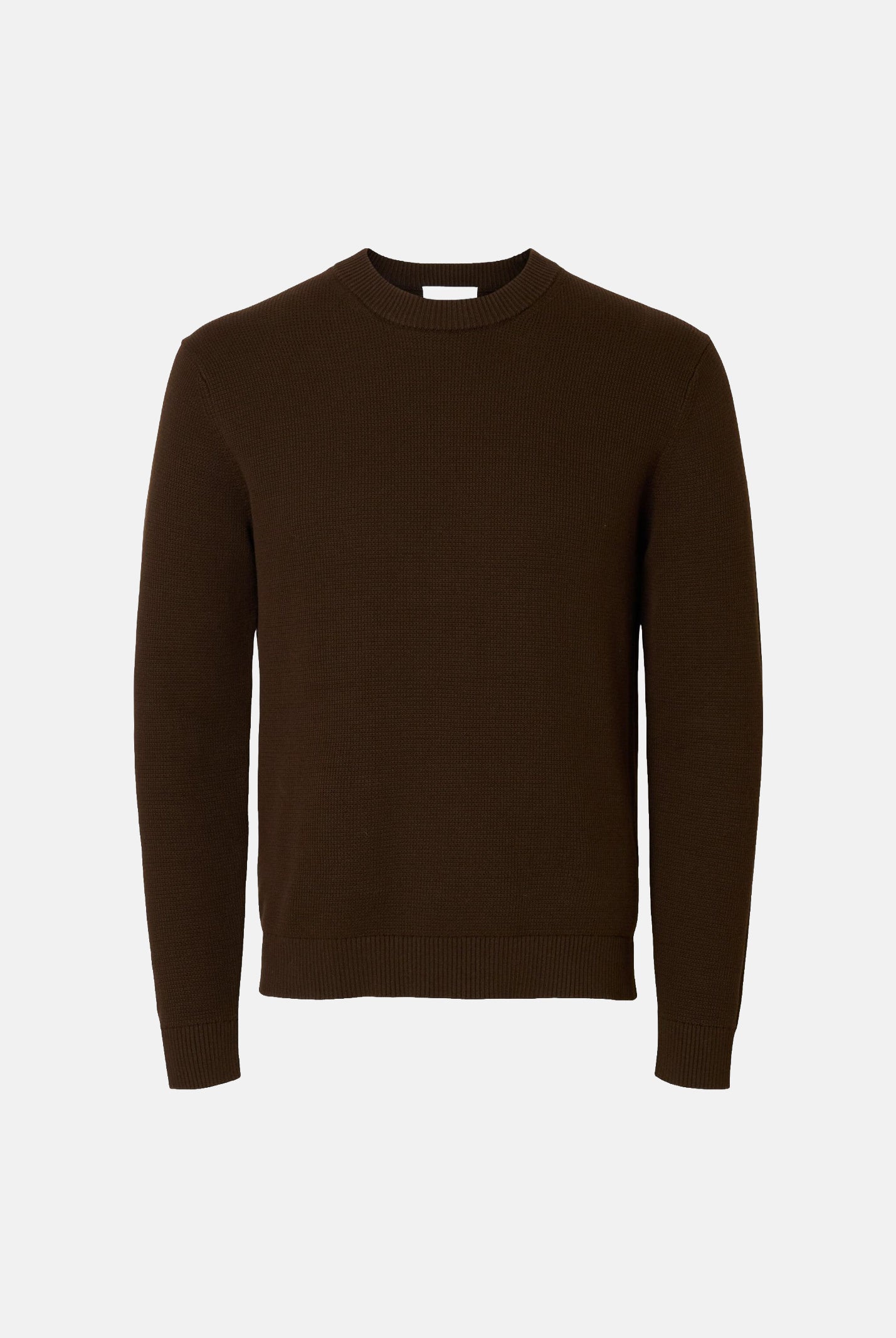 SELECTED HOMME Maglia SLHBERG girocollo marrone da uomo 16092599 DEM SELECTED HOMME