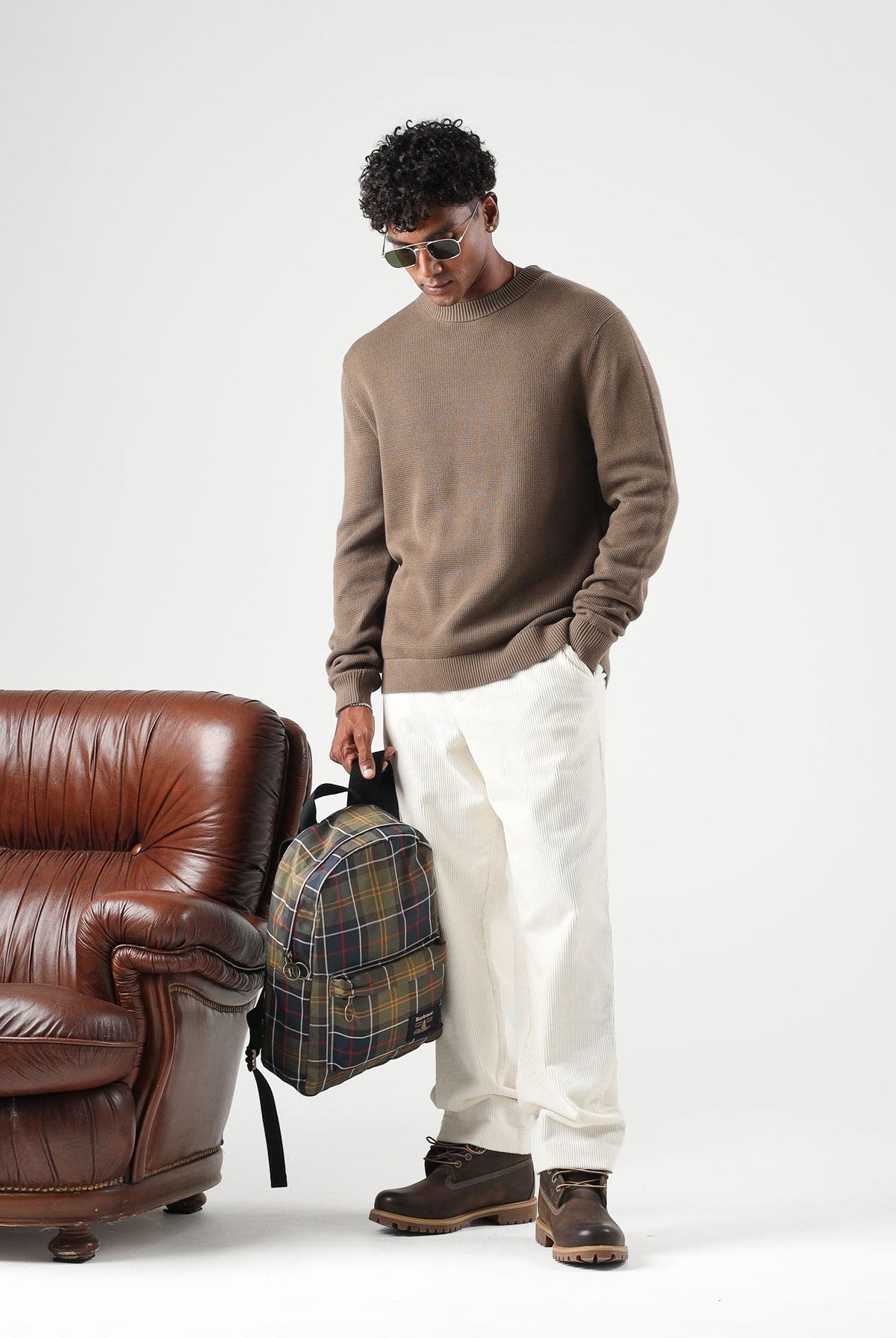 SELECTED HOMME Maglione DANE girocollo morel marrone per uomo e donna con collo a listino e lavorazione a nido d'ape. 16092599 MOR SELECTED HOMME