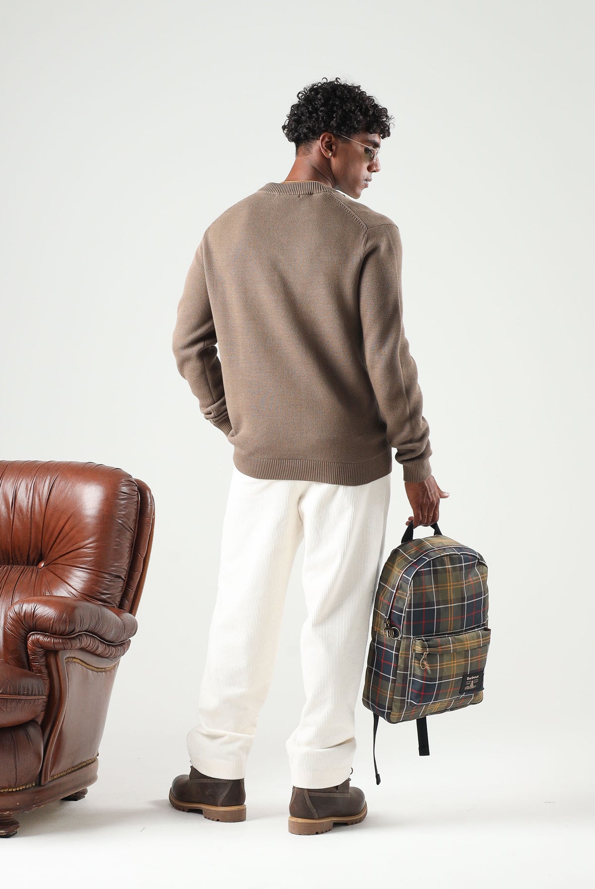 SELECTED HOMME Maglione DANE girocollo morel marrone per uomo e donna con collo a listino e lavorazione a nido d'ape. 16092599 MOR SELECTED HOMME