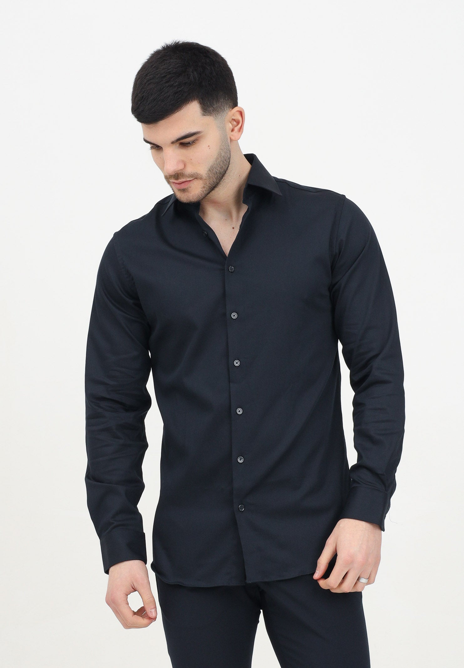 SELECTED HOMME Camicia a manica lunga nera da uomo 16092939 Black SELECTED HOMME