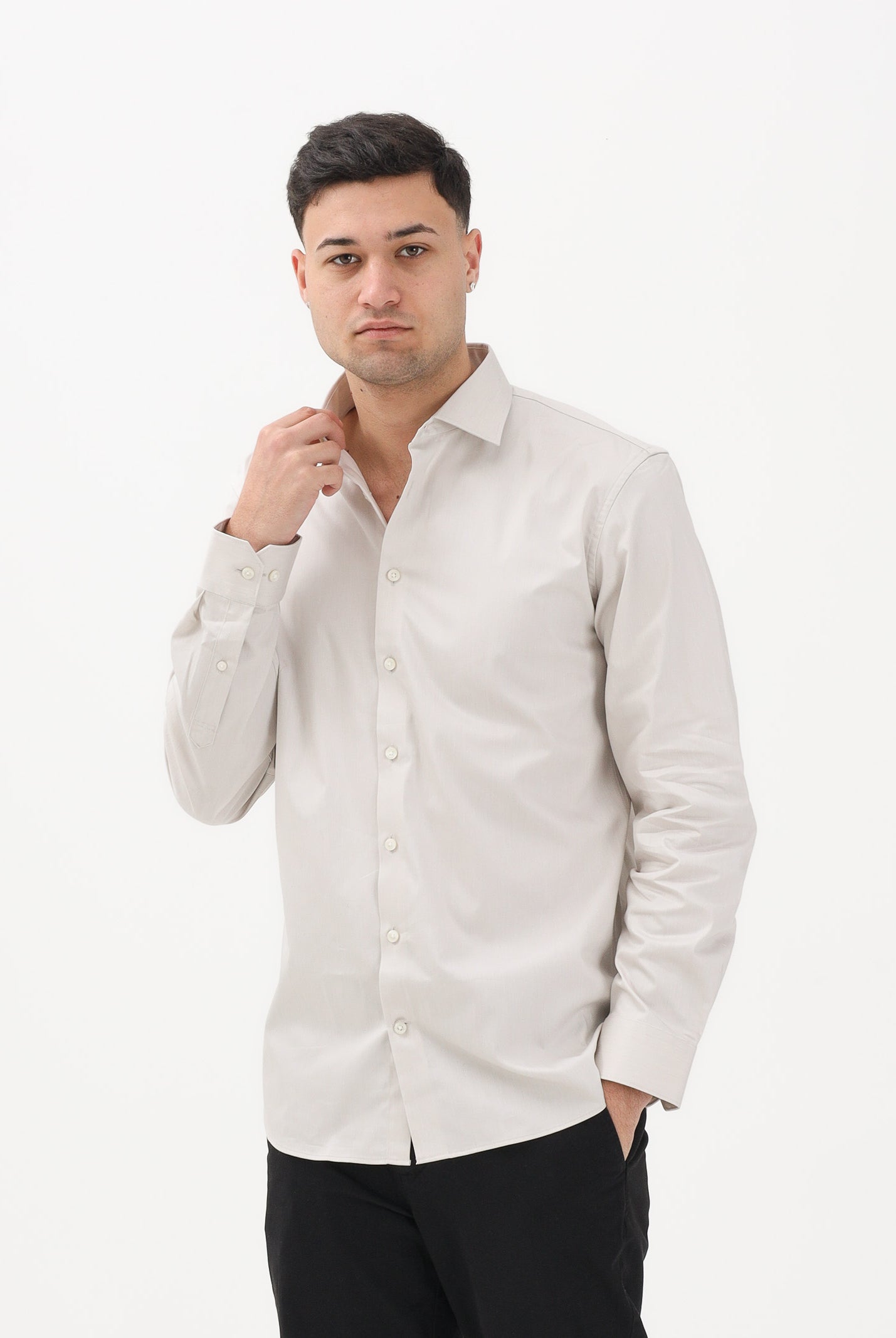 SELECTED HOMME Camicia a manica lunga beige da uomo 16092939 SA SELECTED HOMME