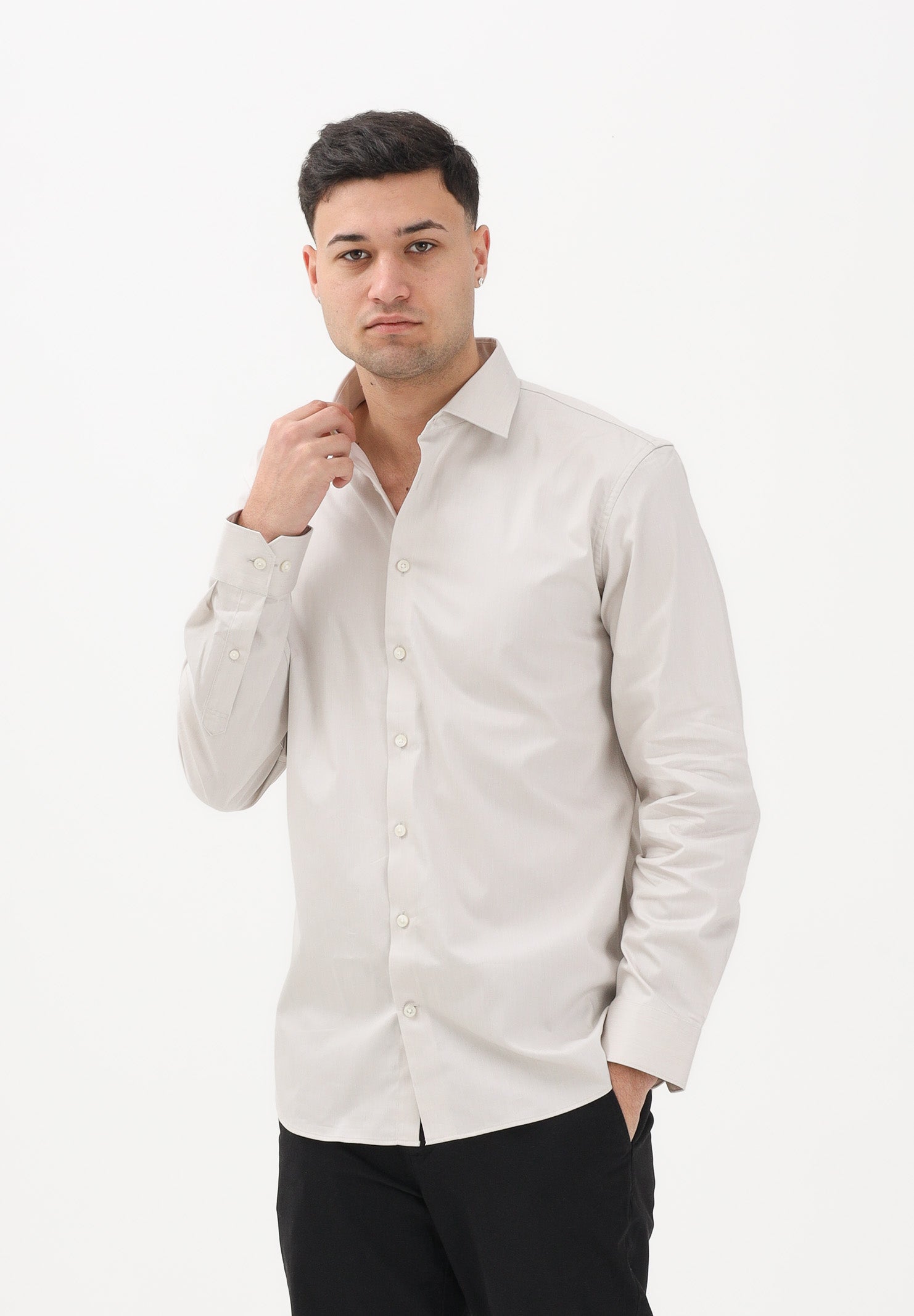 SELECTED HOMME Camicia a manica lunga beige da uomo 16092939 SA SELECTED HOMME