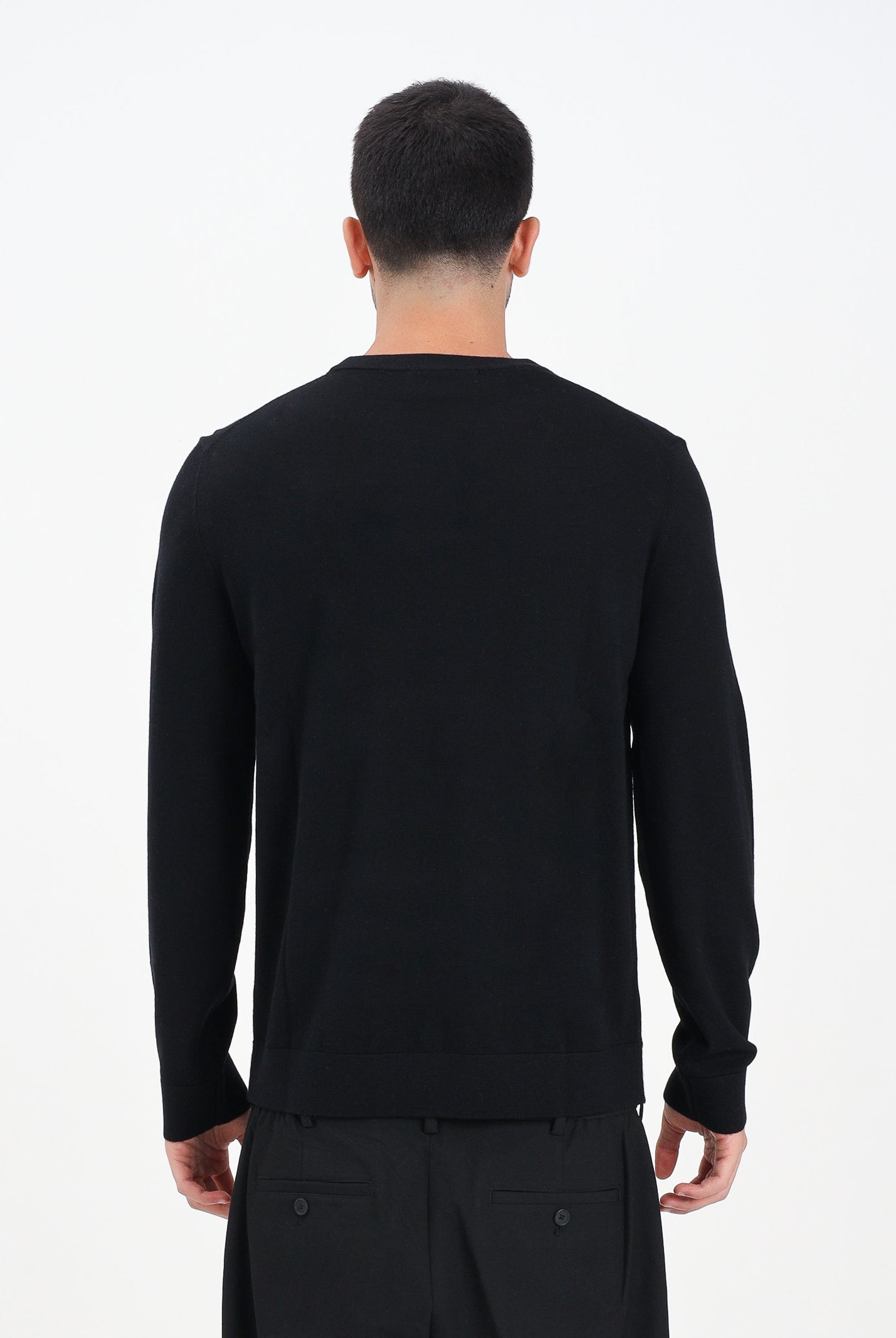 SELECTED HOMME Maglioncino girocollo nero da uomo 16094647 Black SELECTED HOMME