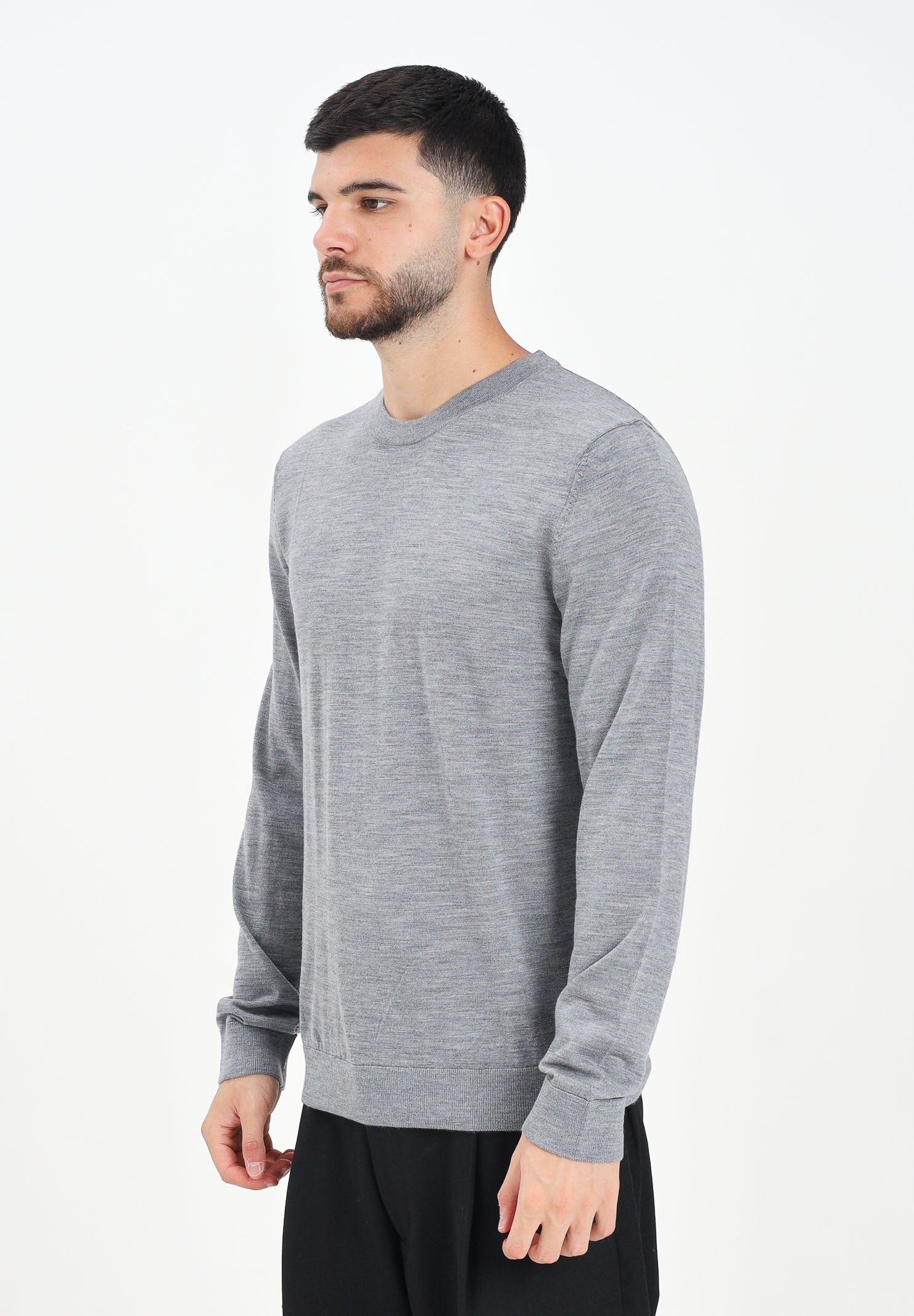 SELECTED HOMME Maglioncino girocollo grigio da uomo 16094647 MediumGreyMel SELECTED HOMME