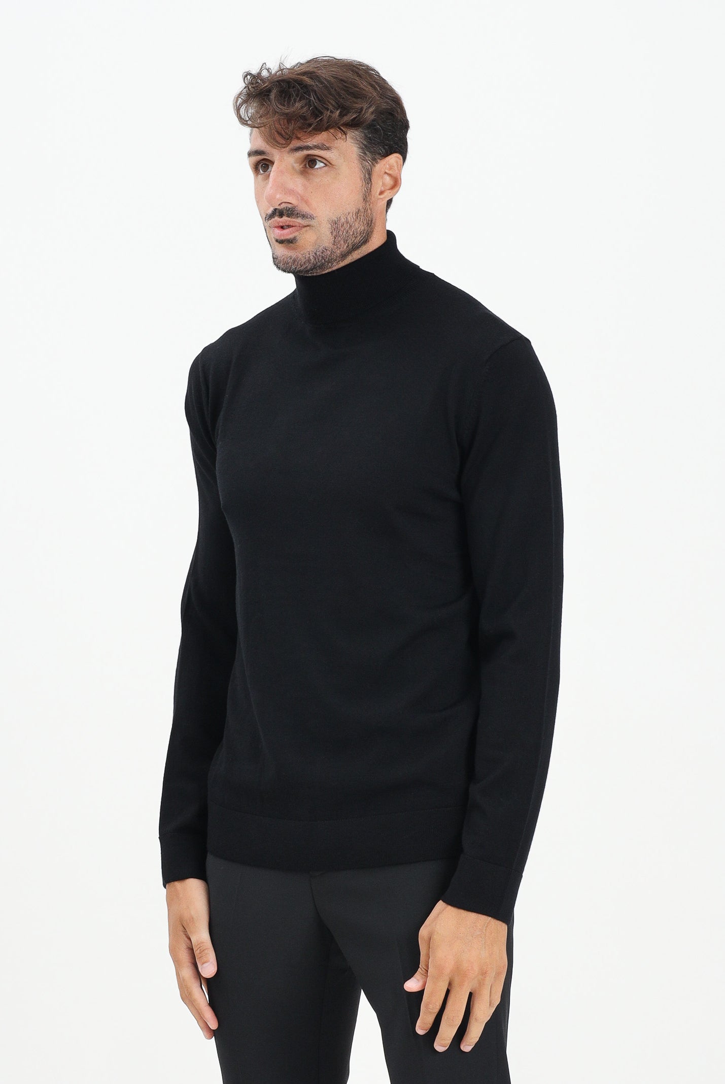 SELECTED HOMME Maglione a collo alto nero da uomo 16094653 Black SELECTED HOMME