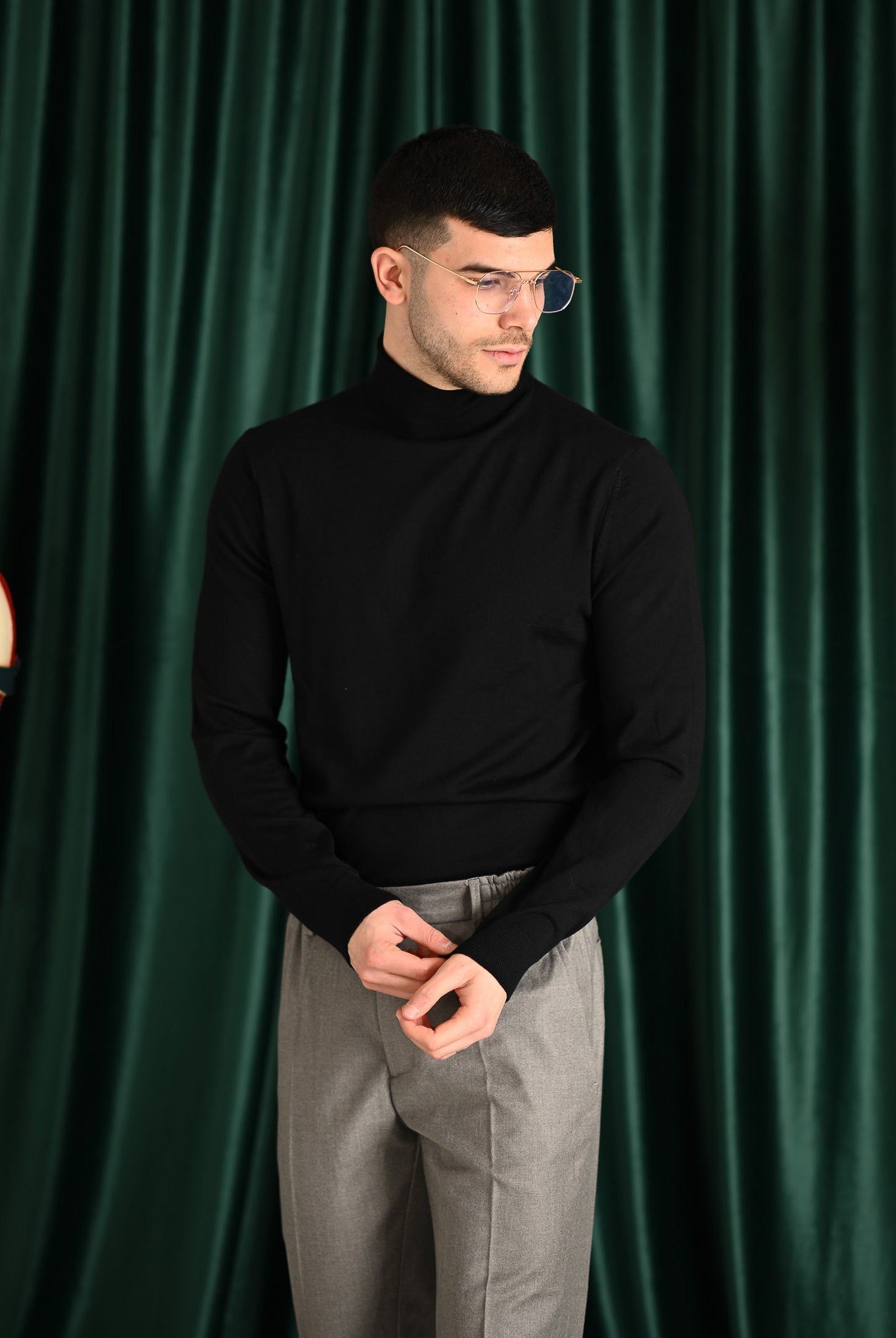 SELECTED HOMME Maglione a collo alto nero da uomo 16094653 Black SELECTED HOMME