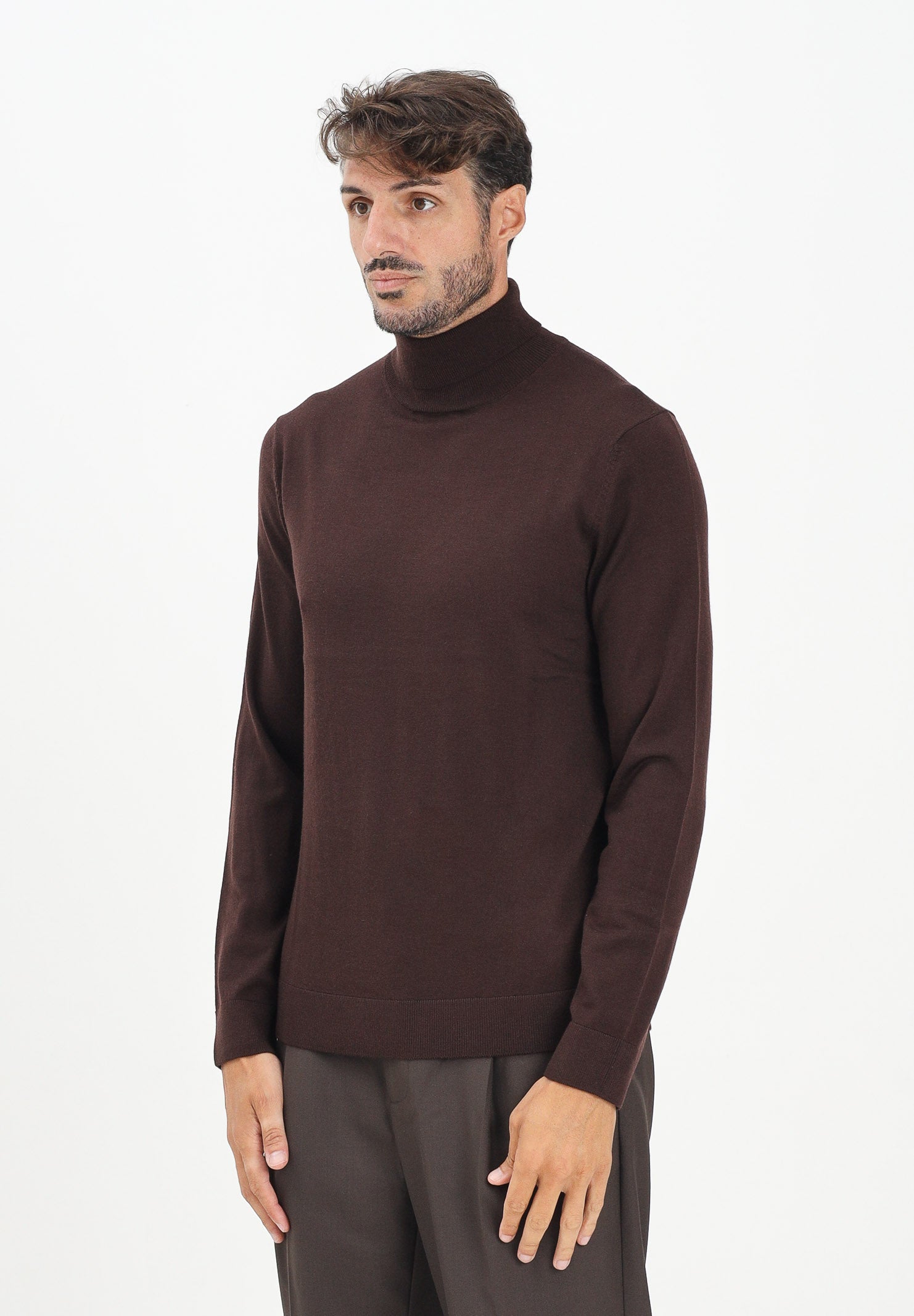 SELECTED HOMME Maglione a collo alto marrone da uomo 16094653 Demitasse SELECTED HOMME