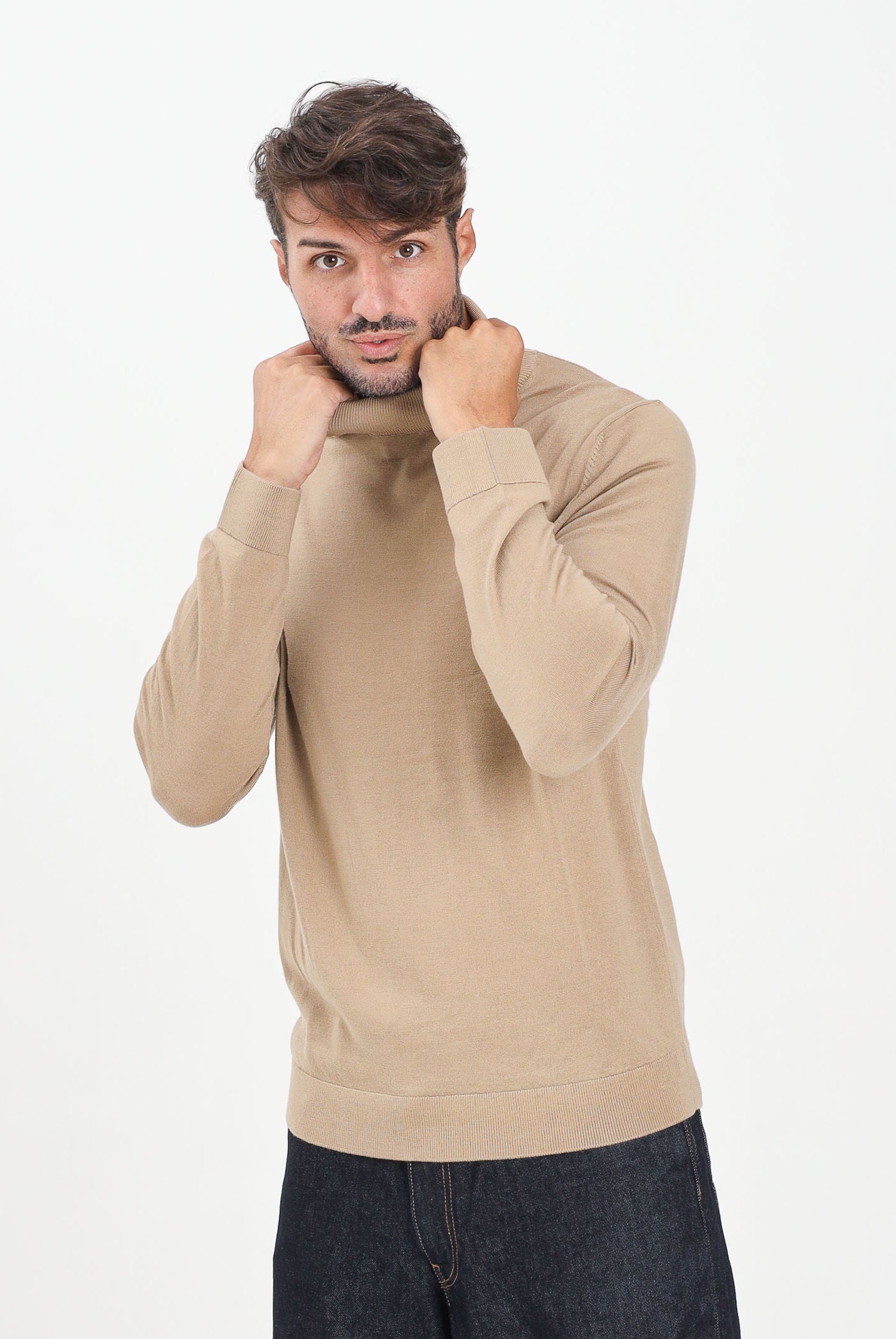 SELECTED HOMME Maglione a collo alto beige da uomo 16094653 Kelp SELECTED HOMME