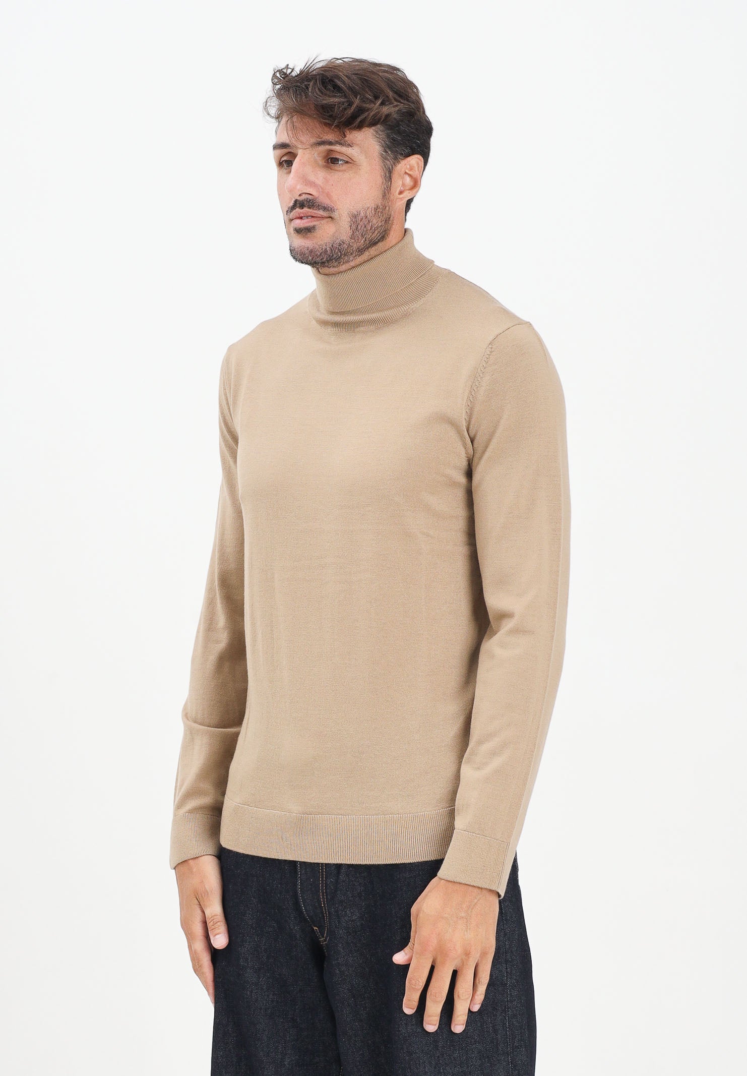 SELECTED HOMME Maglione a collo alto beige da uomo 16094653 Kelp SELECTED HOMME