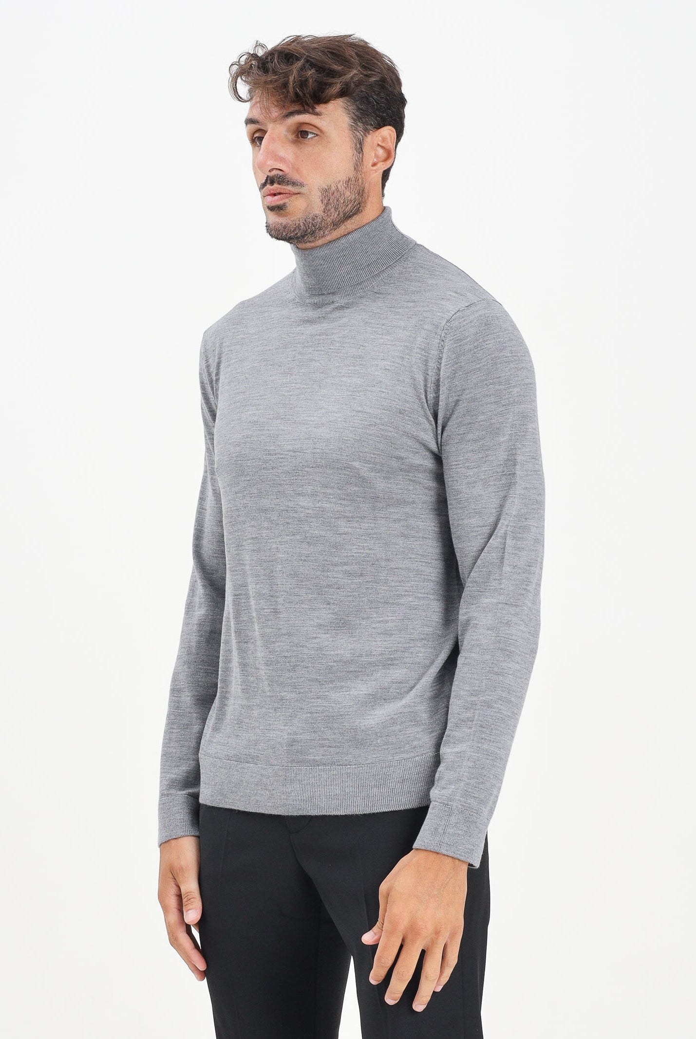 SELECTED HOMME Maglione a collo alto grigio da uomo 16094653 MediumGreyMel SELECTED HOMME