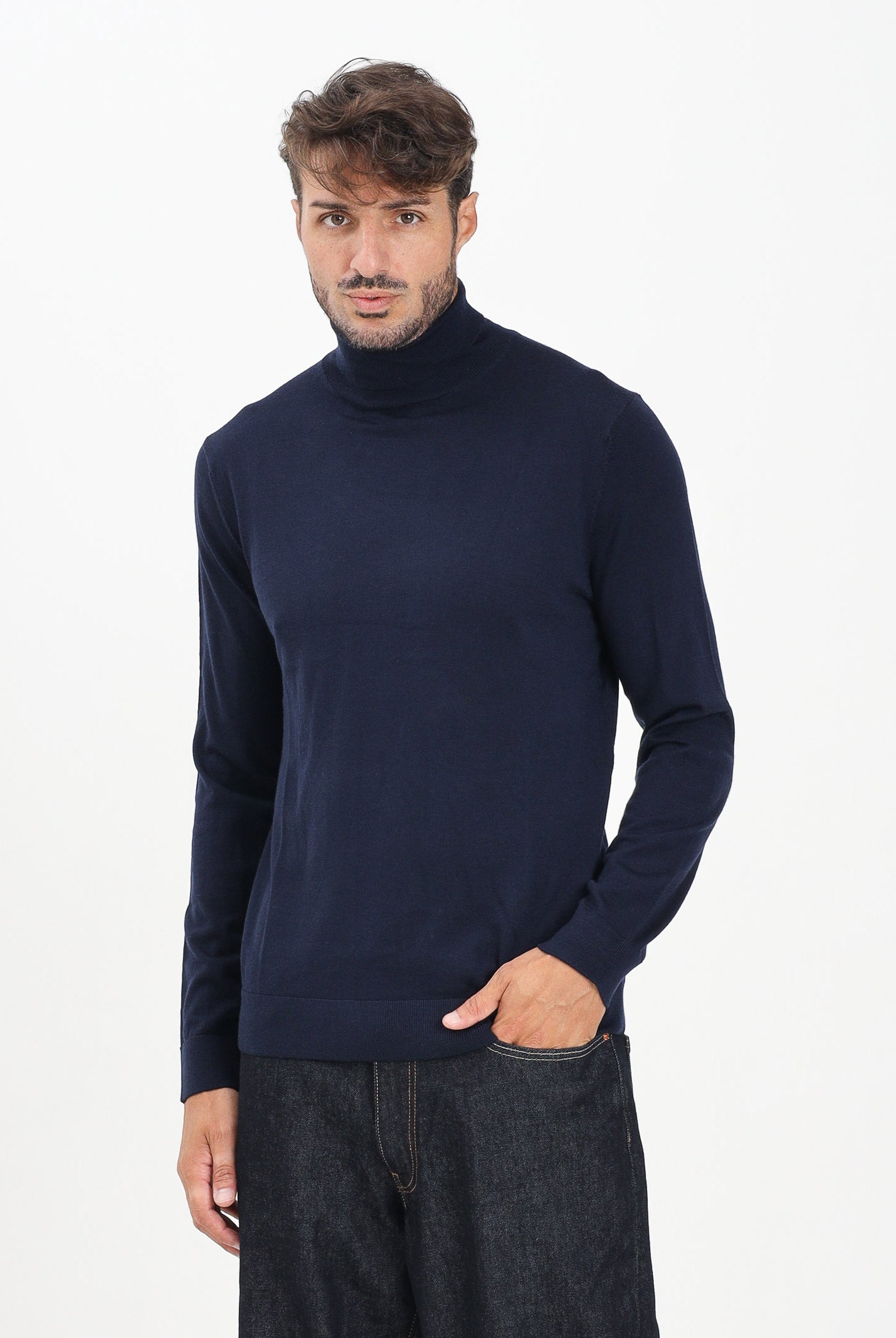 SELECTED HOMME Maglione a collo alto blu da uomo 16094653 NavyBlazer SELECTED HOMME