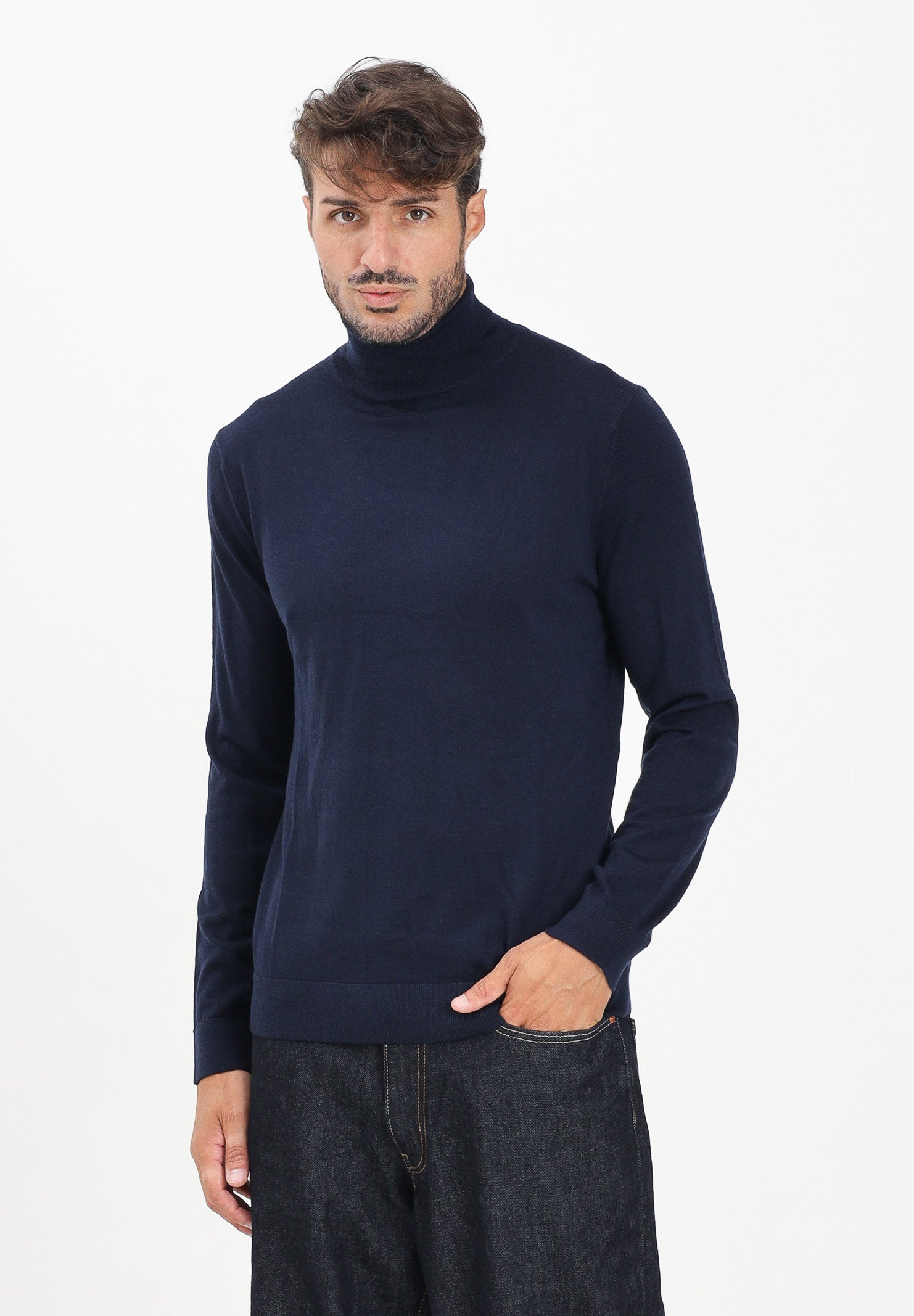 SELECTED HOMME Maglione a collo alto blu da uomo 16094653 NavyBlazer SELECTED HOMME