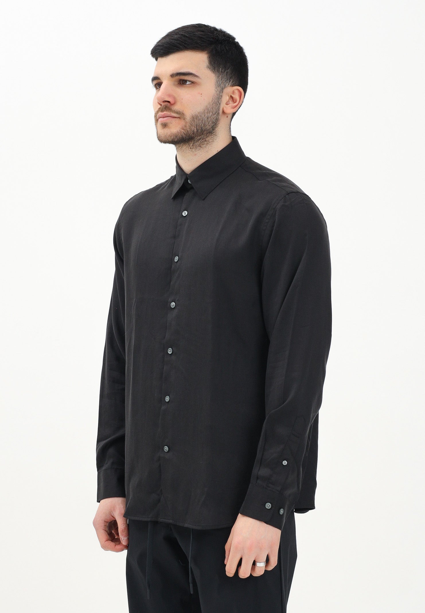 SELECTED HOMME Camicia a manica lunga nera da uomo 16095736 Black SELECTED HOMME