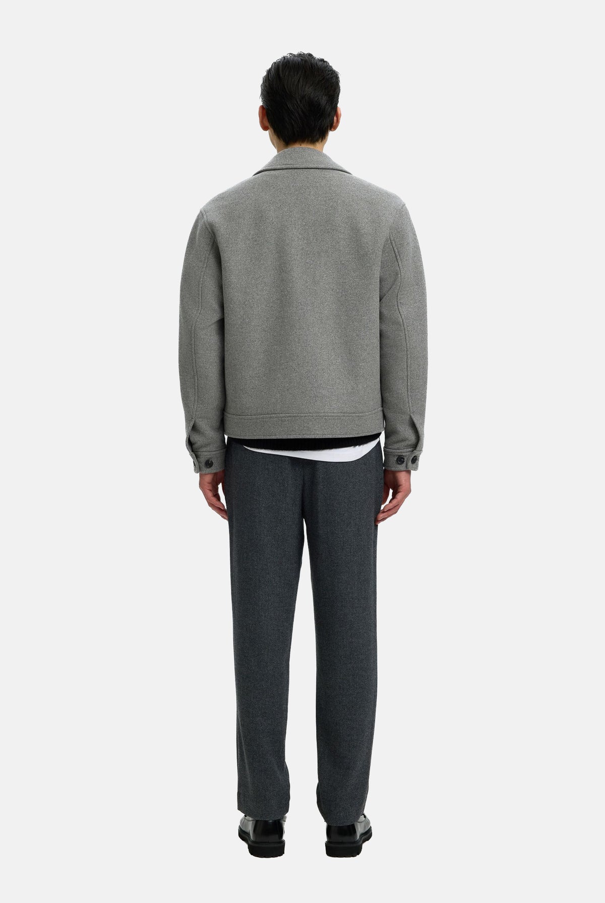 SELECTED HOMME Cappotto corto grigio da uomo 16097824 MEGR SELECTED HOMME