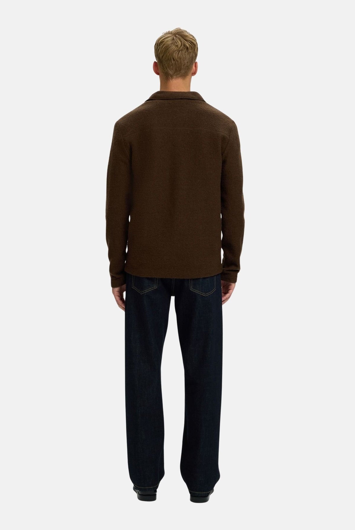 SELECTED HOMME Cardigan NEALY LS KNIT WORKWEAR demitesse marrone da uomo 16098580 DEM SELECTED HOMME
