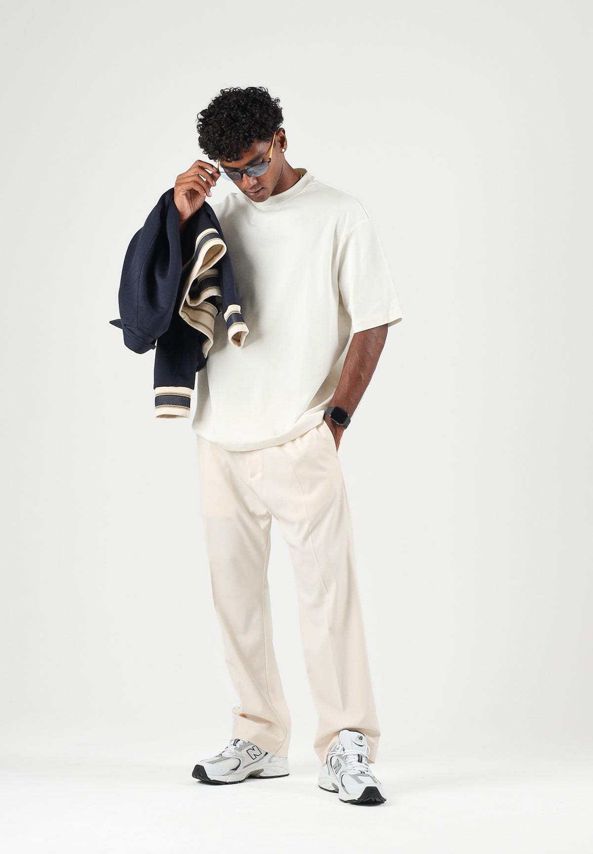 SELECTED HOMME T-shirt manica corta SLHICARUS bianco panna da uomo con taglio morbido e design minimalista 16099500 EG SELECTED HOMME