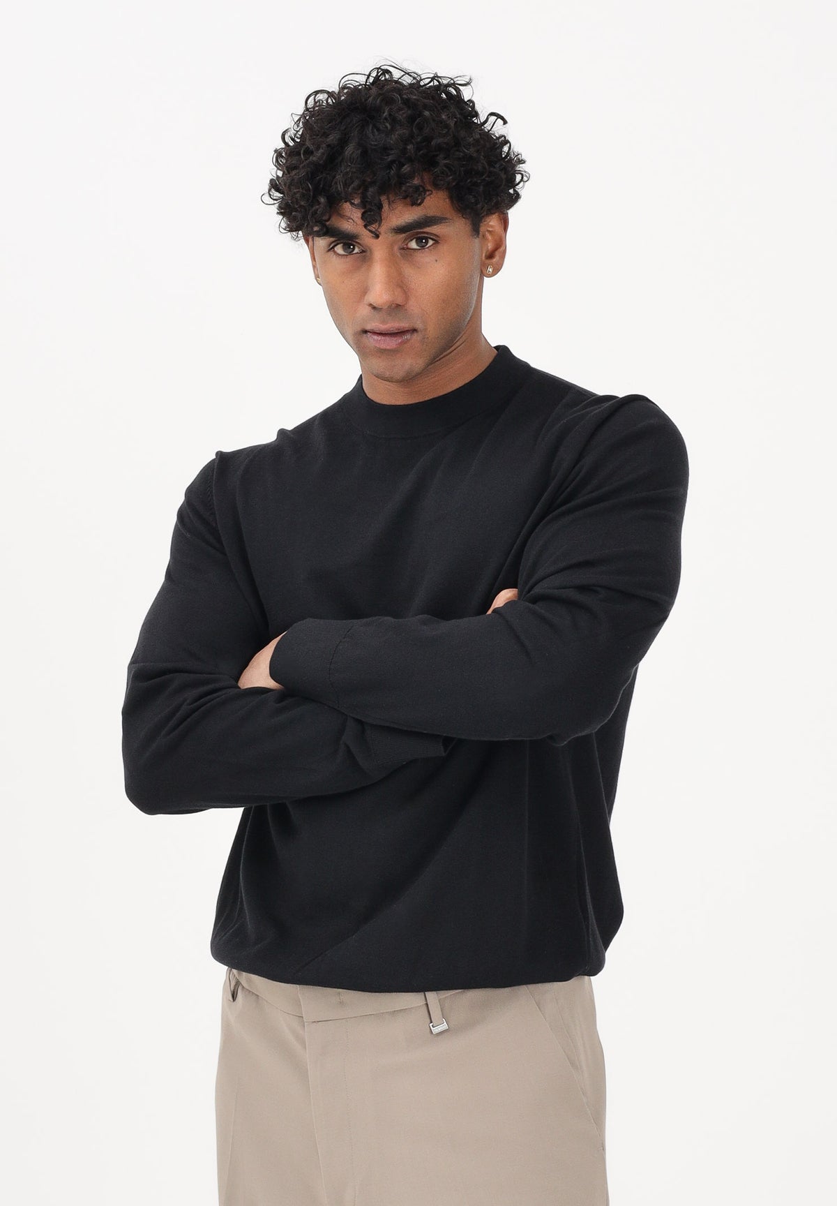 SELECTED HOMME Maglioncino girocollo nero da uomo 16099817 BL SELECTED HOMME