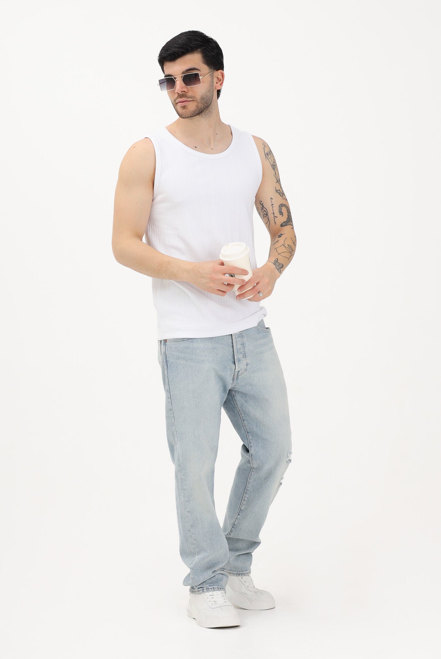 SELECTED HOMME Canotta bianca da uomo 16101626 BRWI SELECTED HOMME