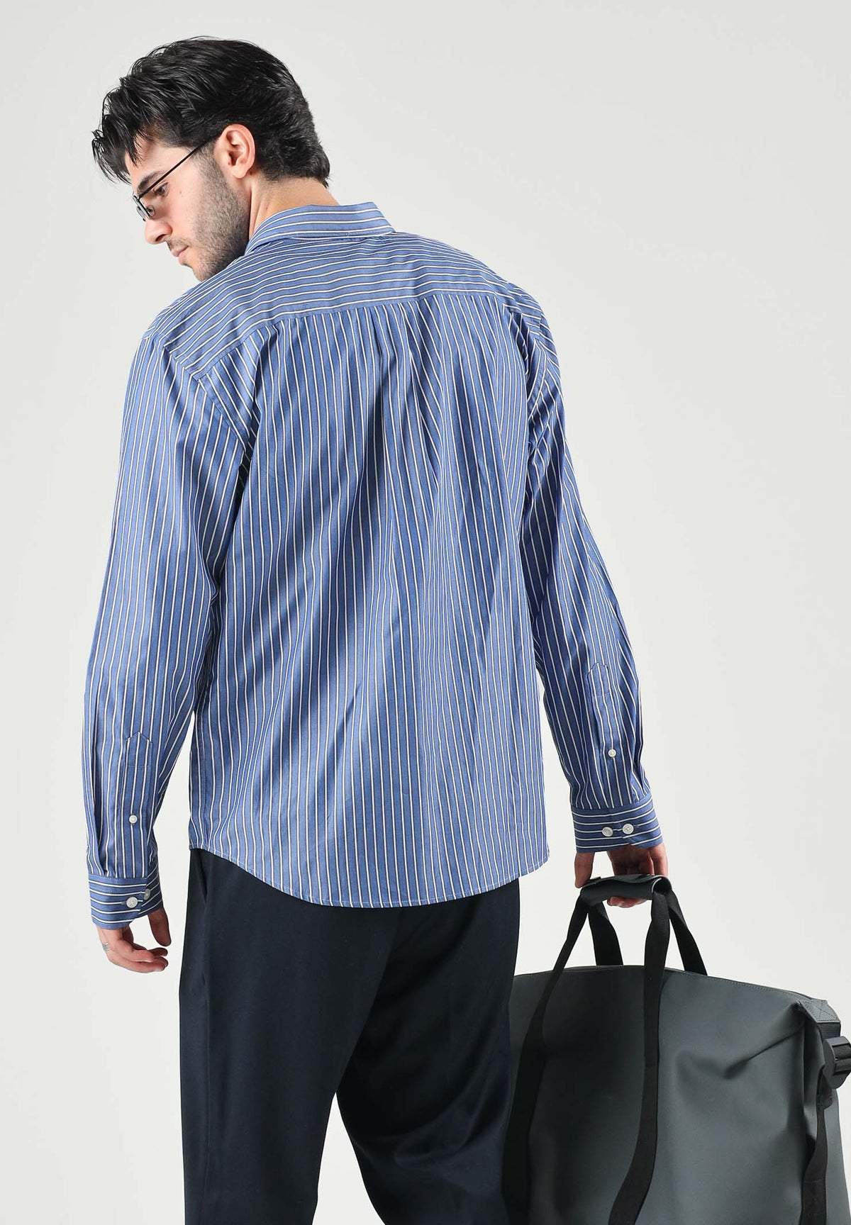 SELECTED HOMME Camicia manica lunga azzurra da uomo con motivo a righe verticali. 16101720 LI SELECTED HOMME