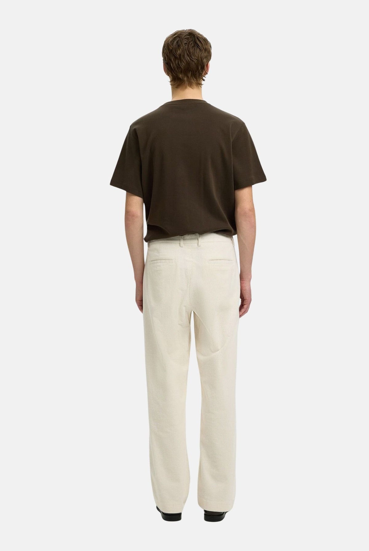 SELECTED HOMME Pantaloni egret-bianco per uomo e donna con piega centrale e tasche a filetto. 16102144 EG SELECTED HOMME
