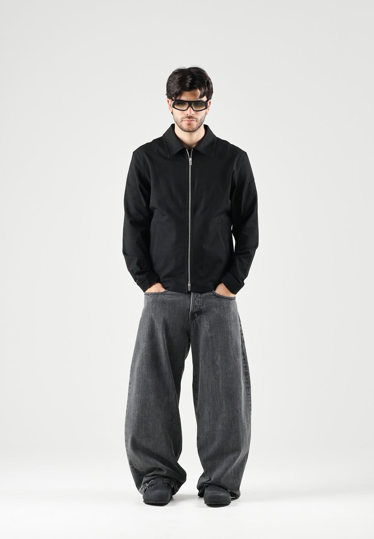 SELECTED HOMME Giubbotto con zip nera da uomo con colletto classico 16103362 BL SELECTED HOMME