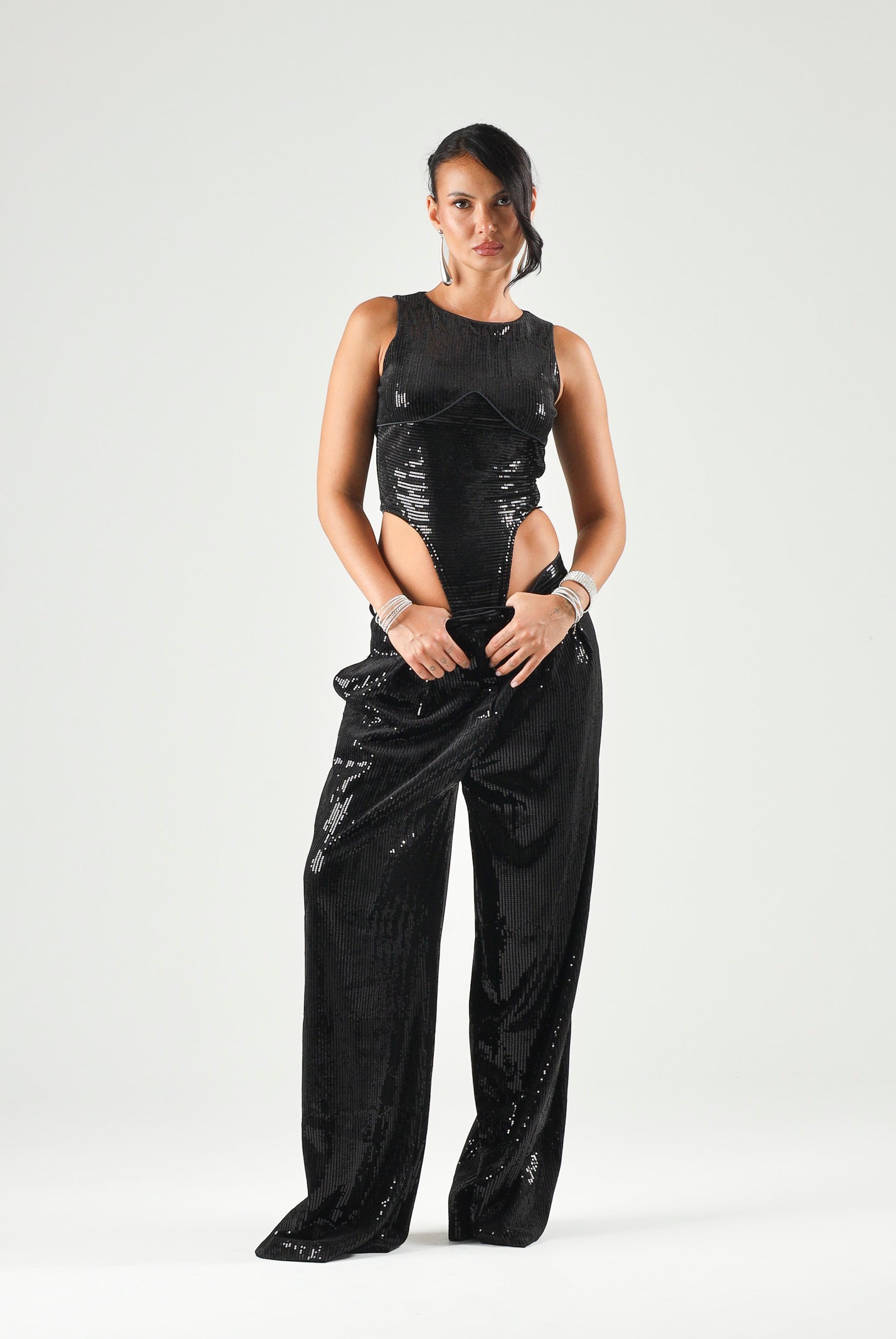 SIMONA CORSELLINI Body nero da donna in tulle ricamato A26CEBD10001 V0003 SIMONA CORSELLINI