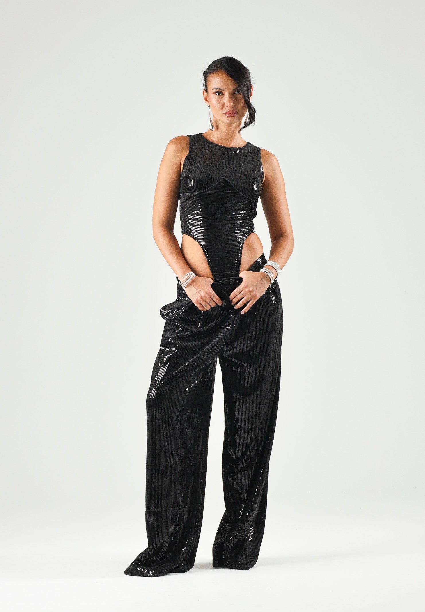 SIMONA CORSELLINI Body nero da donna in tulle ricamato A26CEBD10001 V0003 SIMONA CORSELLINI