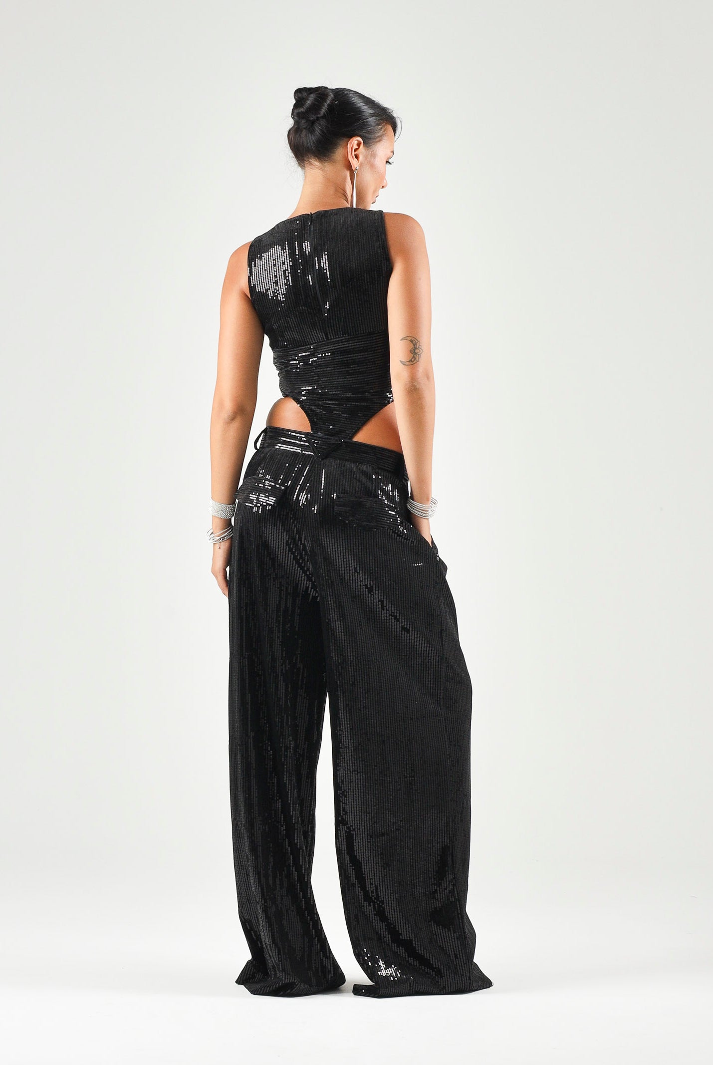 SIMONA CORSELLINI Body nero da donna in tulle ricamato A26CEBD10001 V0003 SIMONA CORSELLINI