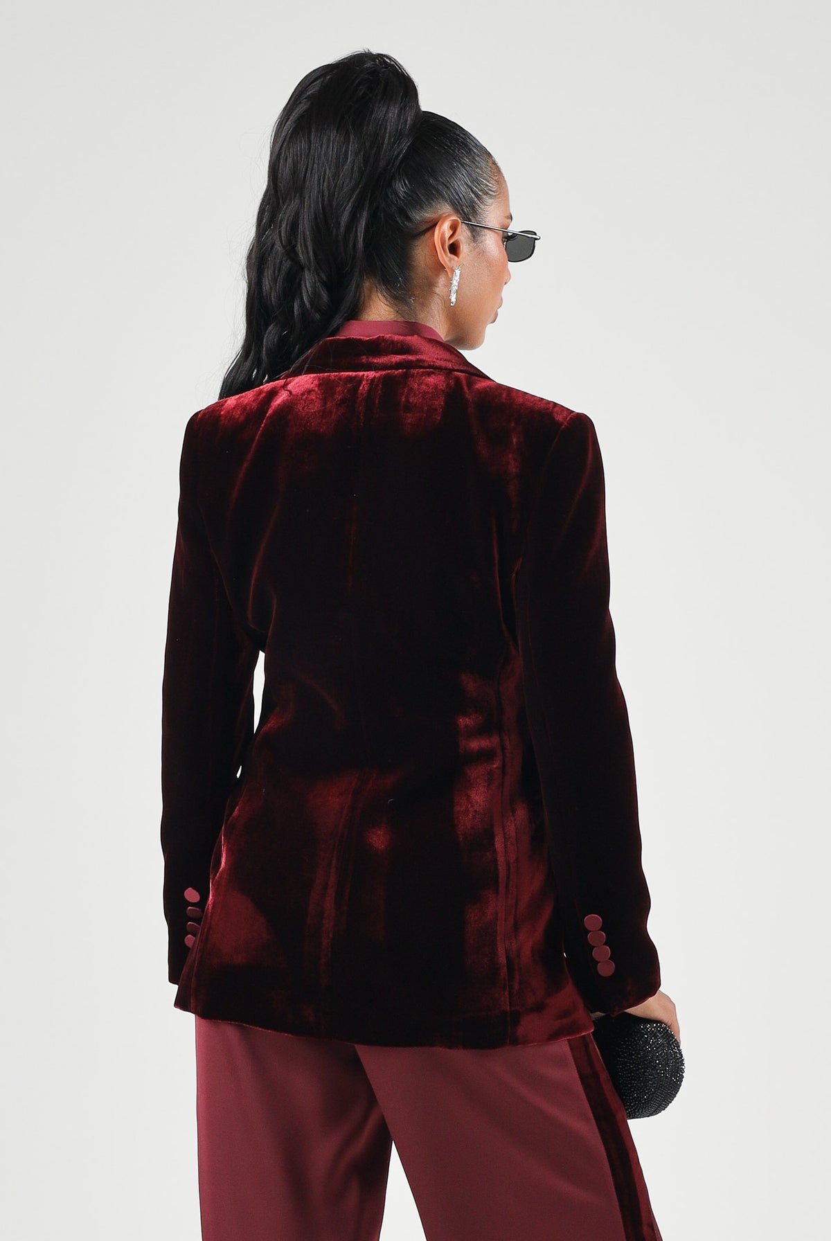 SIMONA CORSELLINI Giacca doppiopetto rosso rubino da donna con tasche laterali A26CEGI10102 V0083 SIMONA CORSELLINI
