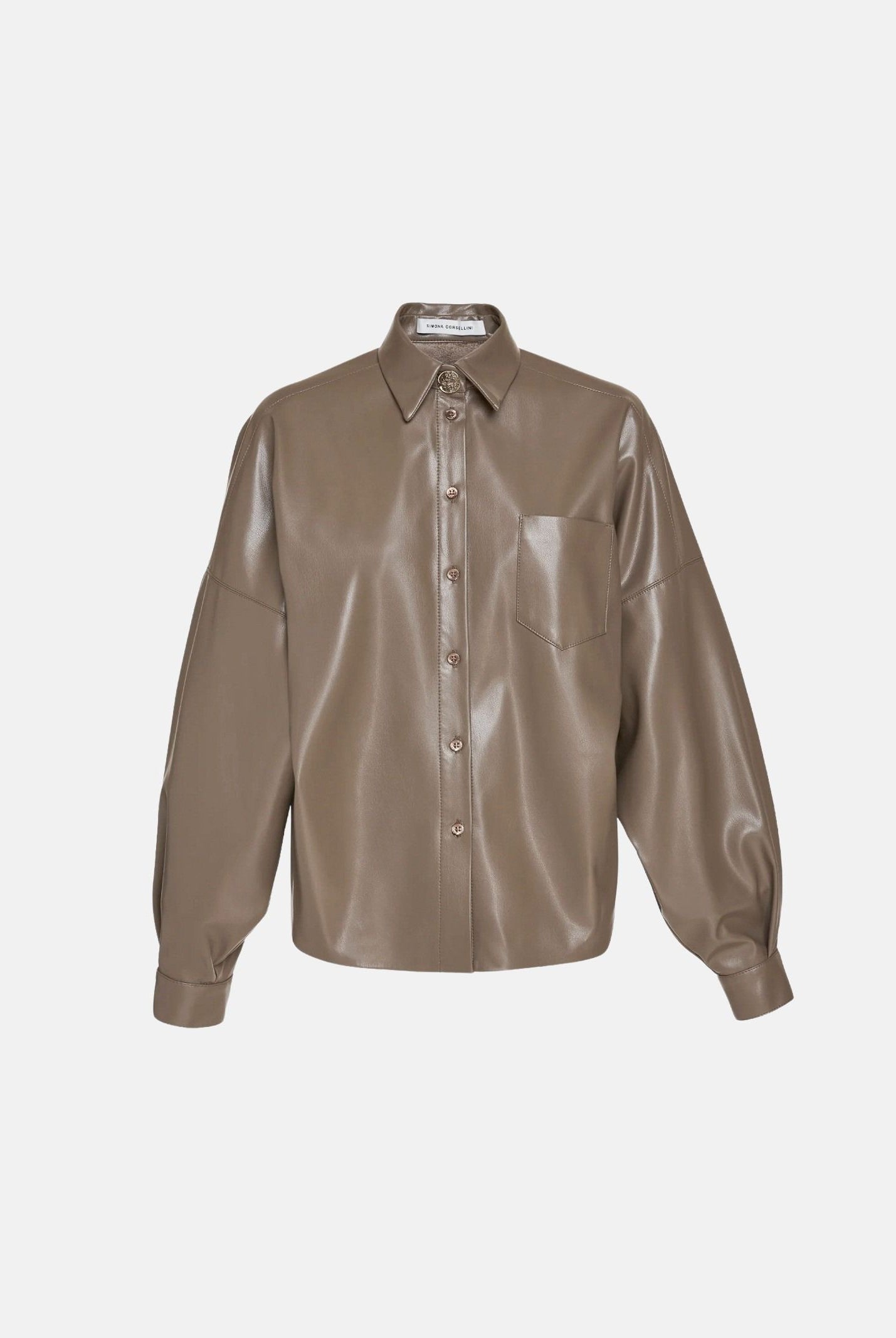 SIMONA CORSELLINIi Camicia manica lunga taupe fango da donna A26CPCA00301 V0799 SIMONA CORSELLINI