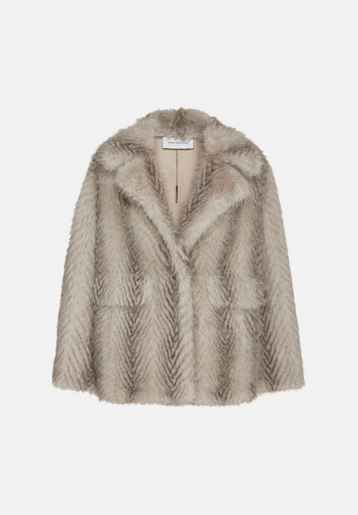 SIMONA CORSELLINI Pelliccia oversize grigia mélange da donna <BR/> A26CPCBV0301 V0000 SIMONA CORSELLINI