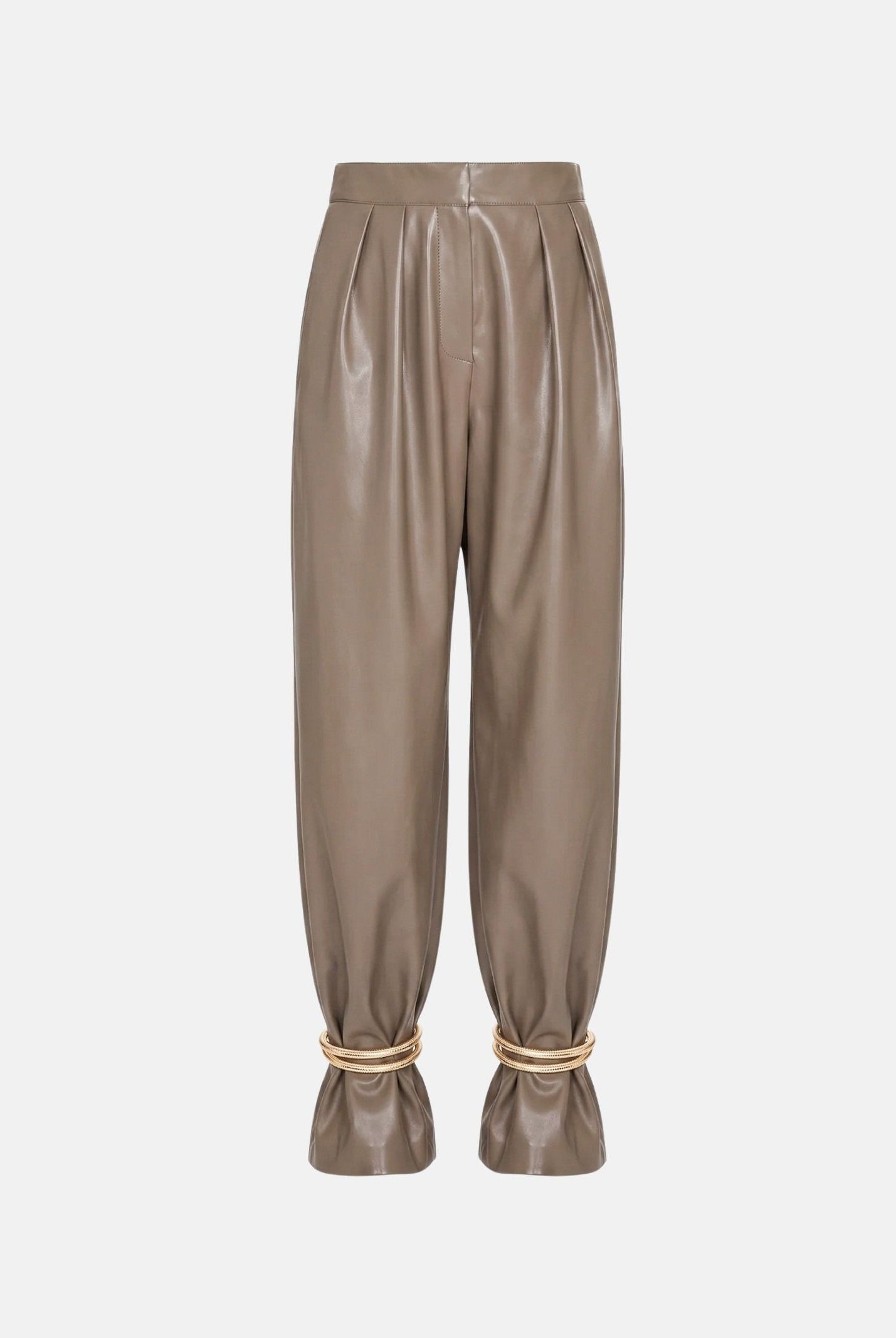 SIMONA CORSELLINI Pantaloni effetto pelle Hazelnut - tortora - fango Donna. A26CPPA01401 V0799 SIMONA CORSELLINI