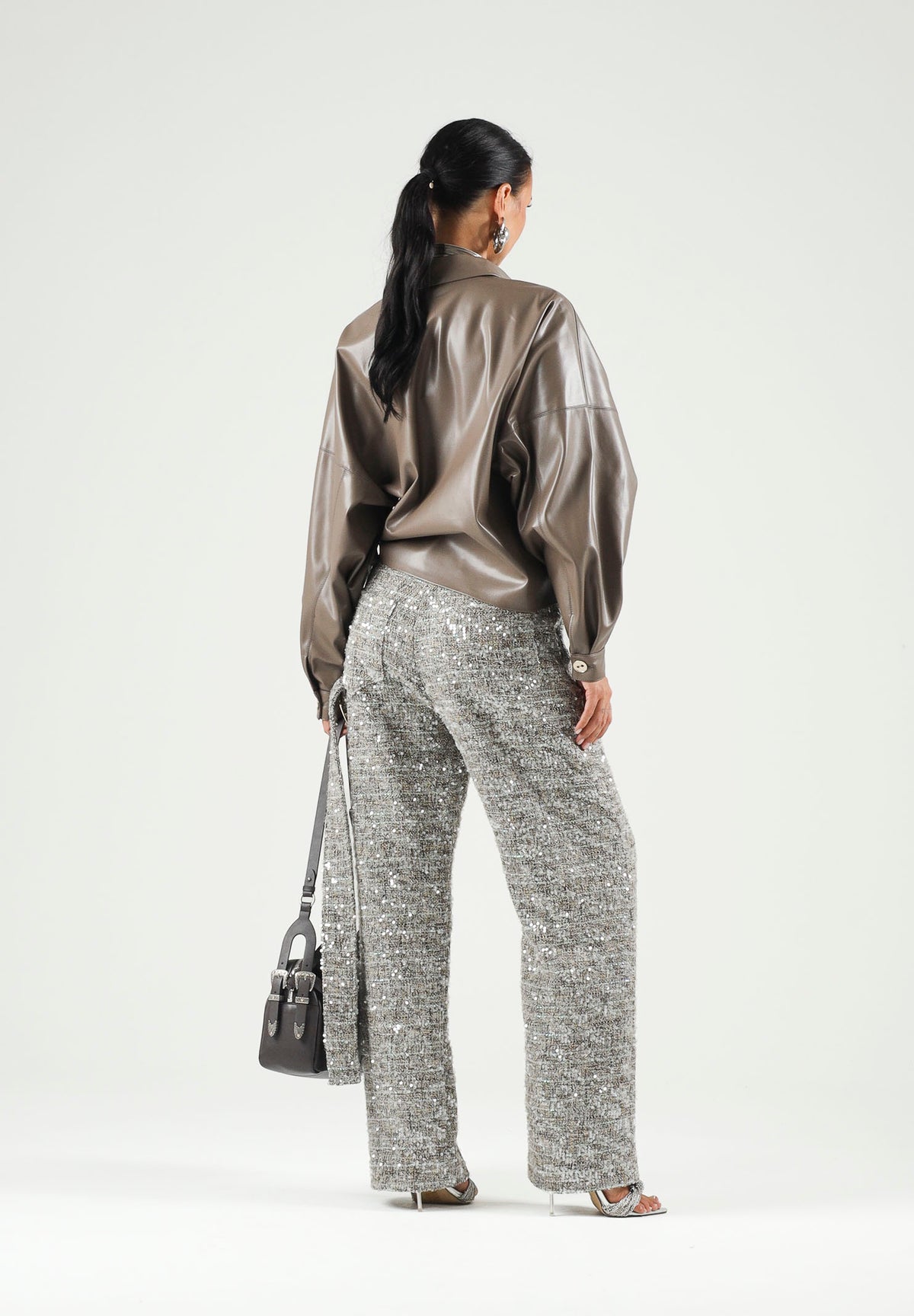 SIMONA CORSELLINI Pantalone casual grigio da donna con gamba ampia A26CPPA02701 V0000 SIMONA CORSELLINI