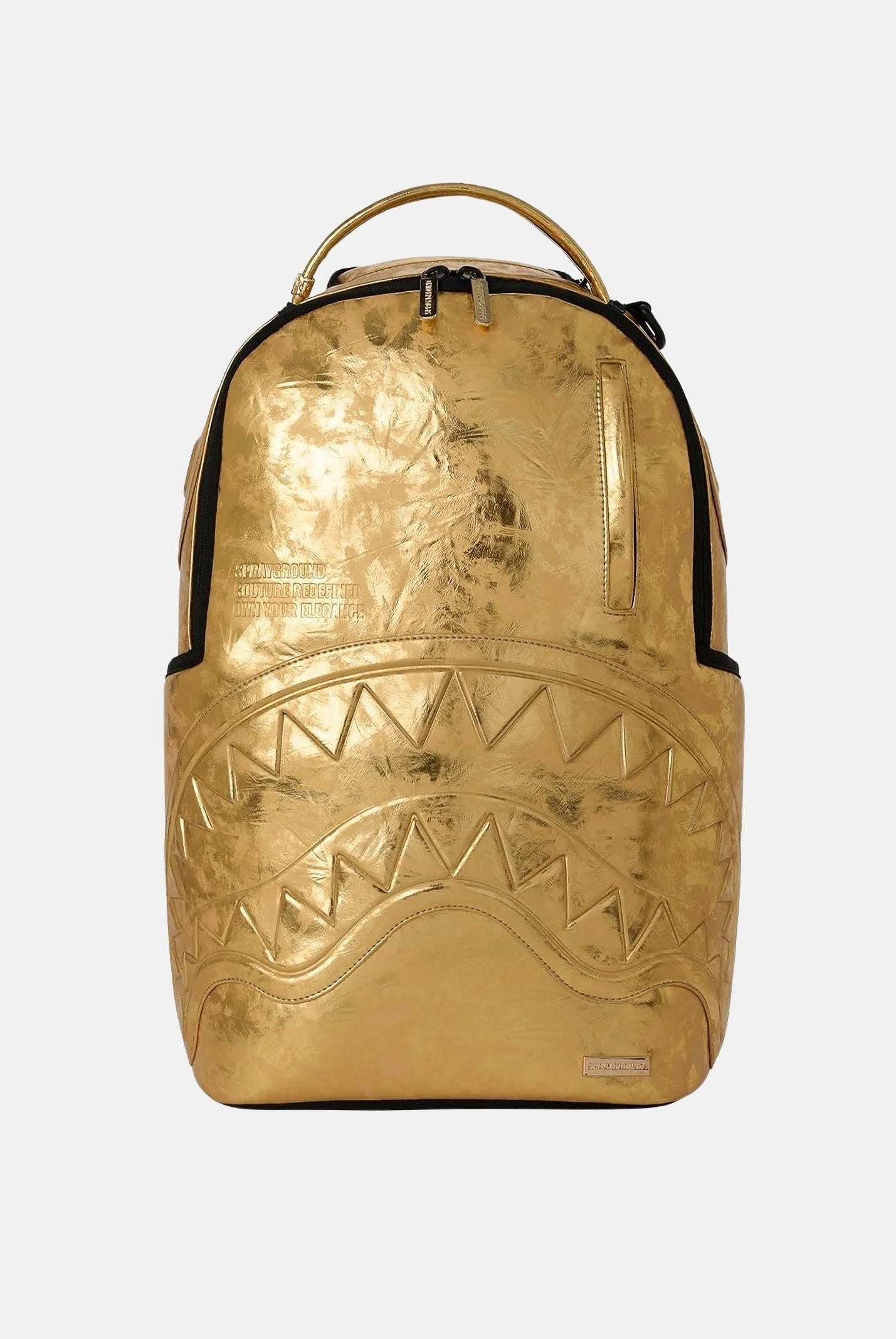 SPRAYGROUND Zaino SHARK CENTRAL golden age-oro per uomo, donna e con finitura metallizzata 910B8150NSZ . SPRAYGROUND