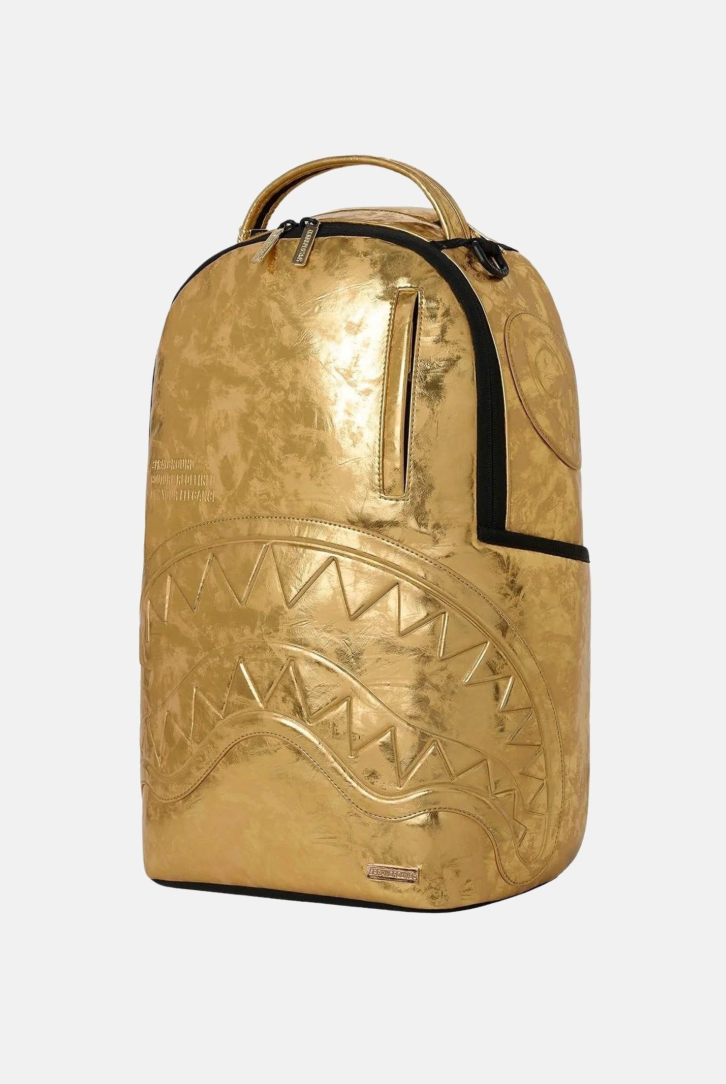 SPRAYGROUND Zaino SHARK CENTRAL golden age-oro per uomo, donna e con finitura metallizzata 910B8150NSZ . SPRAYGROUND
