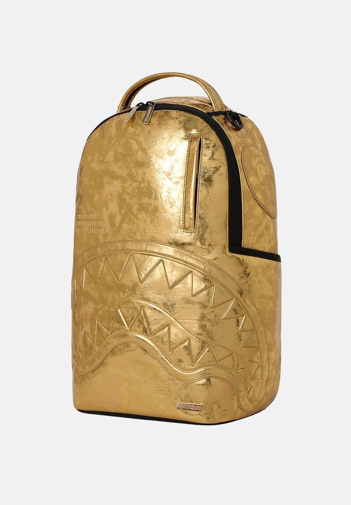 SPRAYGROUND Zaino SHARK CENTRAL golden age-oro per uomo, donna e con finitura metallizzata 910B8150NSZ . SPRAYGROUND