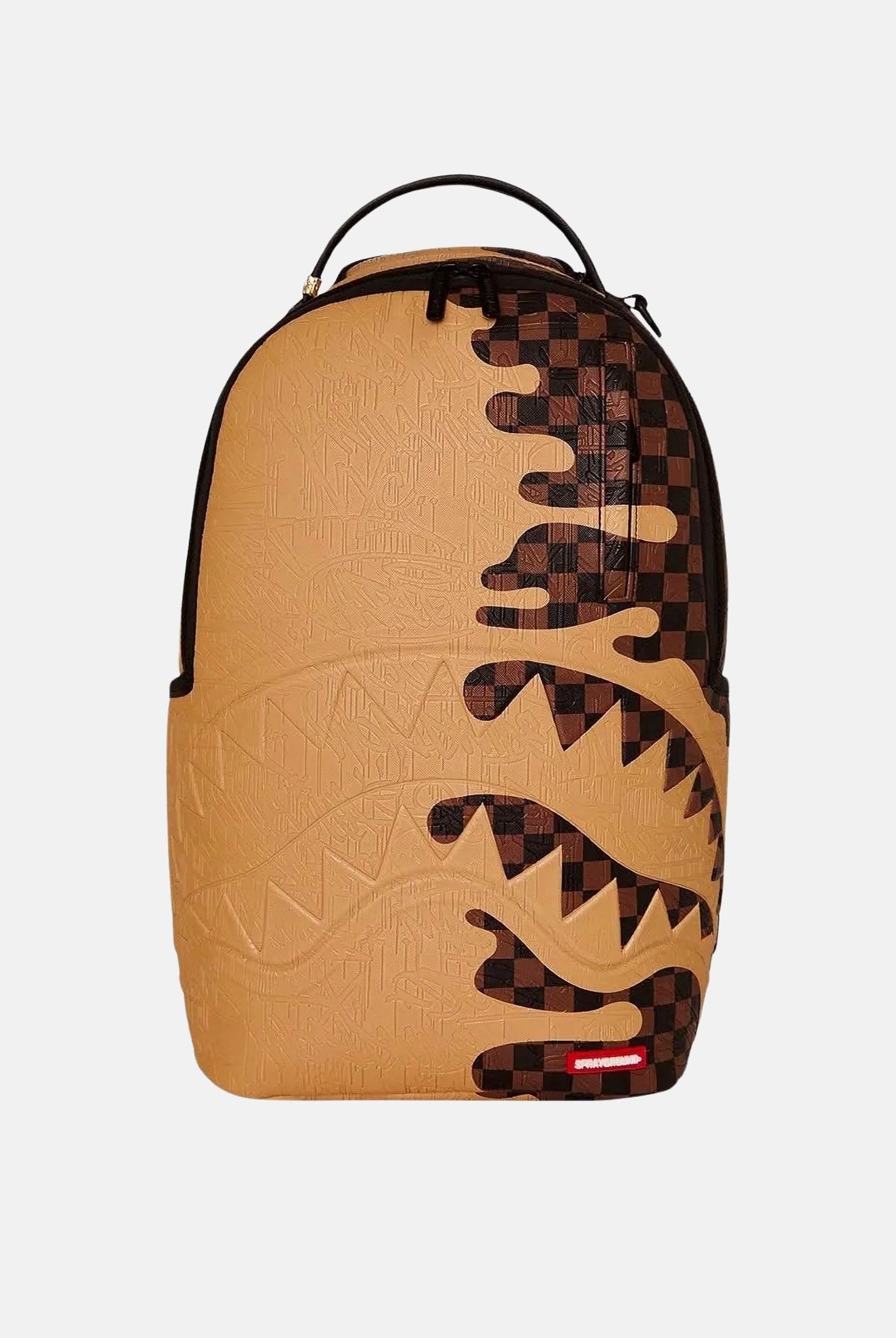 SPRAYGROUND Zaino SHARK CHECK BACKPACK beige e marrone, per uomo, donna e bambini. 910B8371NSZ . SPRAYGROUND