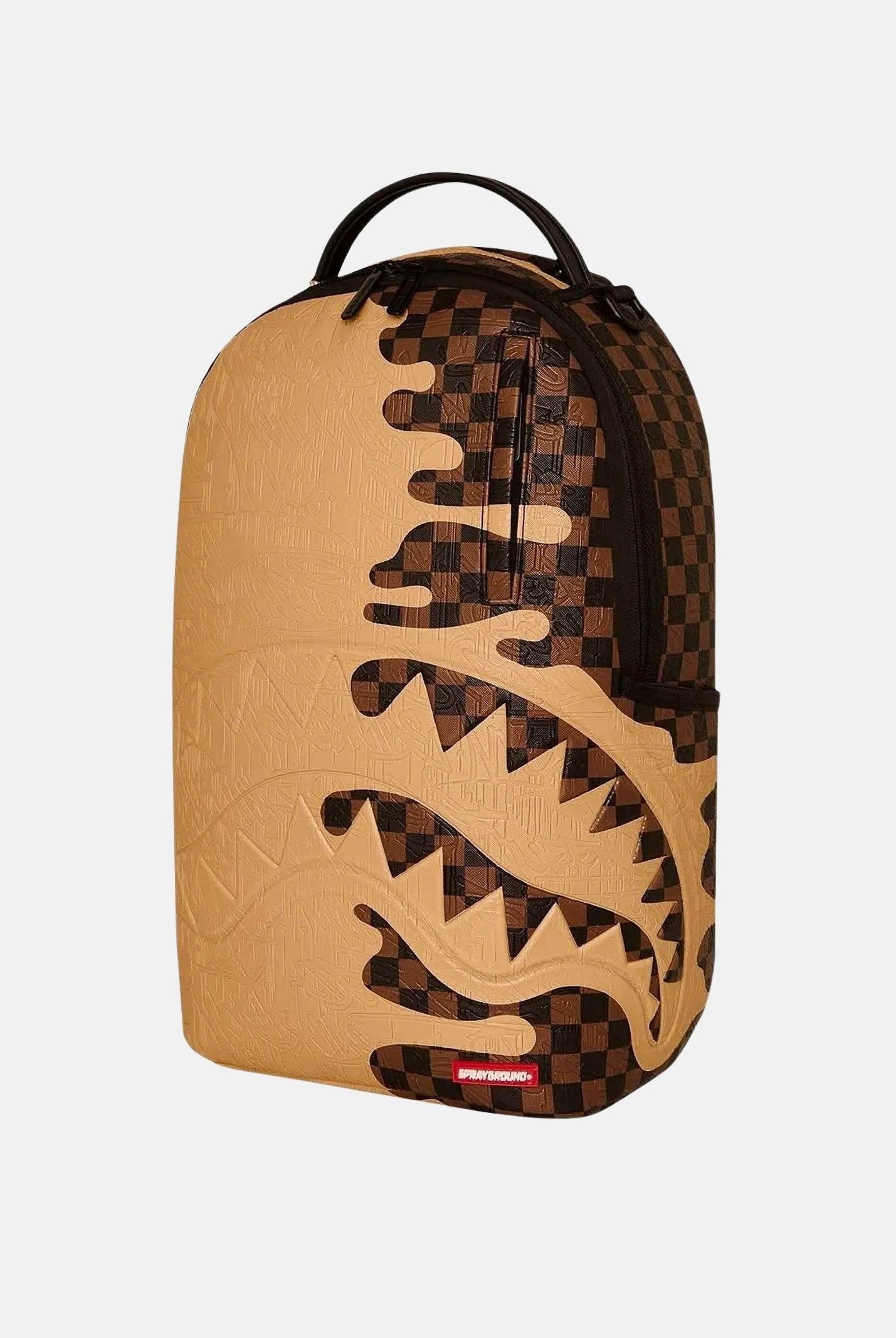 SPRAYGROUND Zaino SHARK CHECK BACKPACK beige e marrone, per uomo, donna e bambini. 910B8371NSZ . SPRAYGROUND