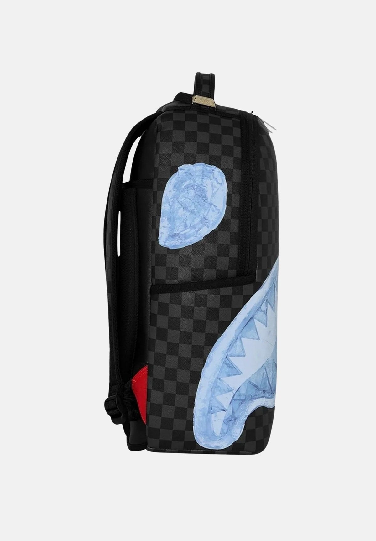 SPRAYGROUND Zaino SHARKS ON ICEBERG BACKPACK nero e azzurro per uomo e donna con motivo check 910B8498NSZ . SPRAYGROUND