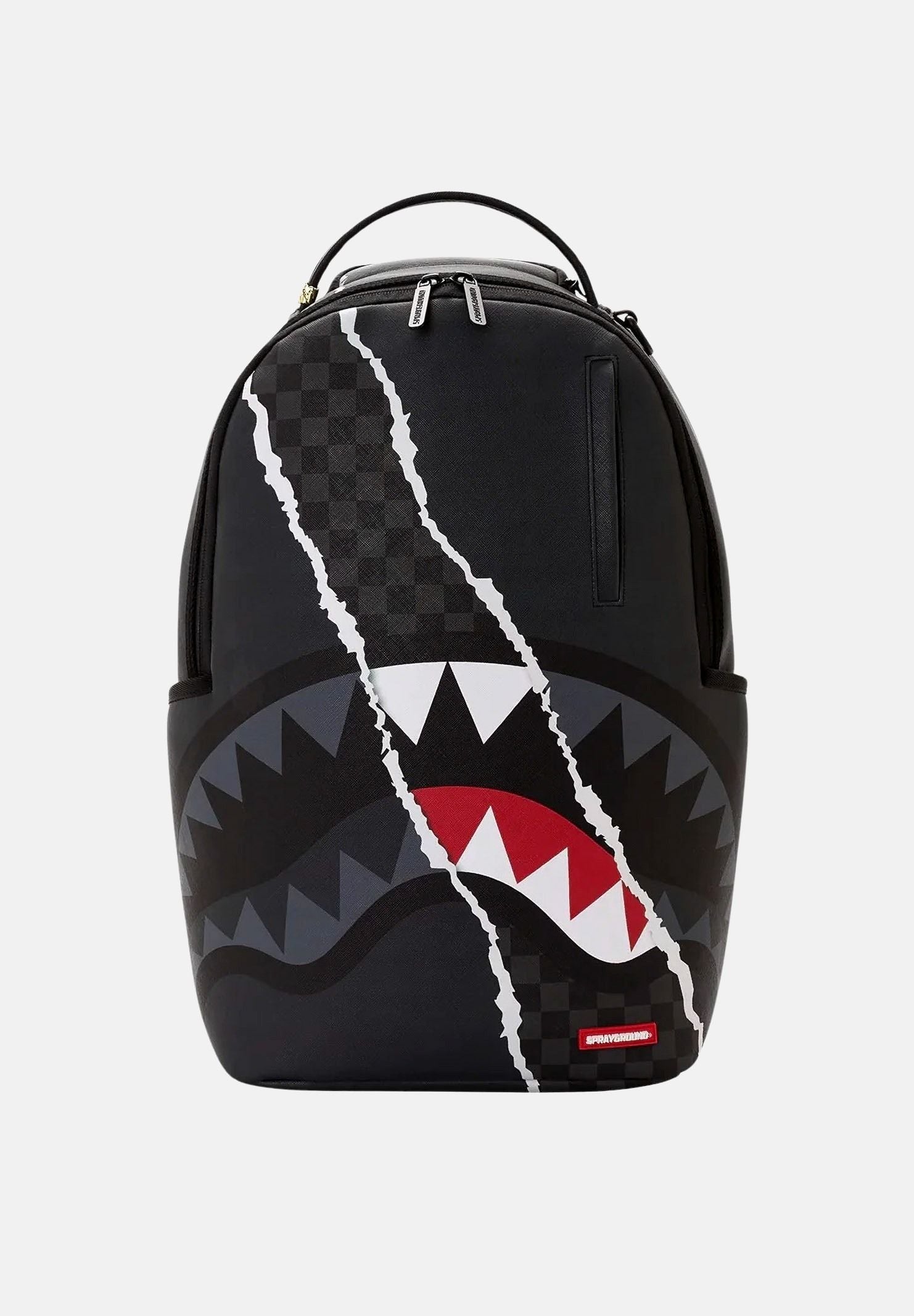 SPRAYGROUND Zaino CENTER RIP REVEALING gray-check nero per uomo, donna e bambino con iconico motivo Shark Mouth 910B8502NSZ . SPRAYGROUND