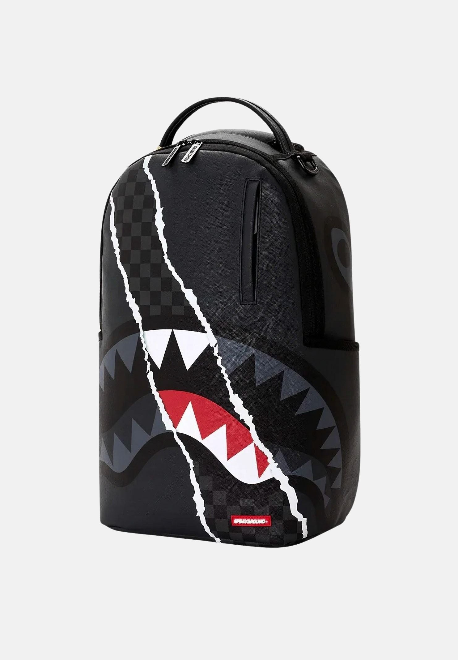 SPRAYGROUND Zaino CENTER RIP REVEALING gray-check nero per uomo, donna e bambino con iconico motivo Shark Mouth 910B8502NSZ . SPRAYGROUND