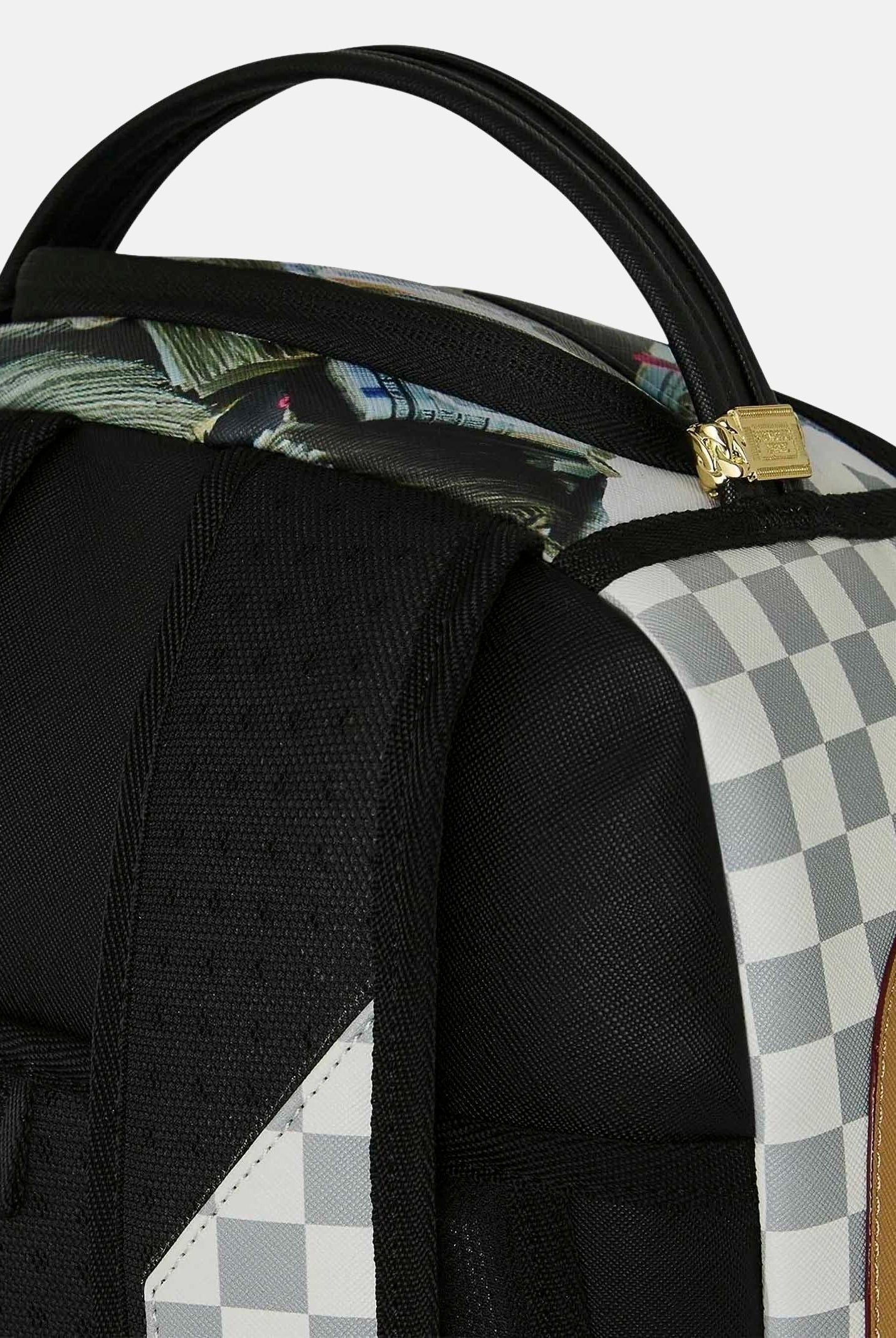 SPRAYGROUND Zaino CREAM CHECK crema-nero per uomo, donna e bambino con fantasia check, grafica cash all-over 910B8548NSZ . SPRAYGROUND