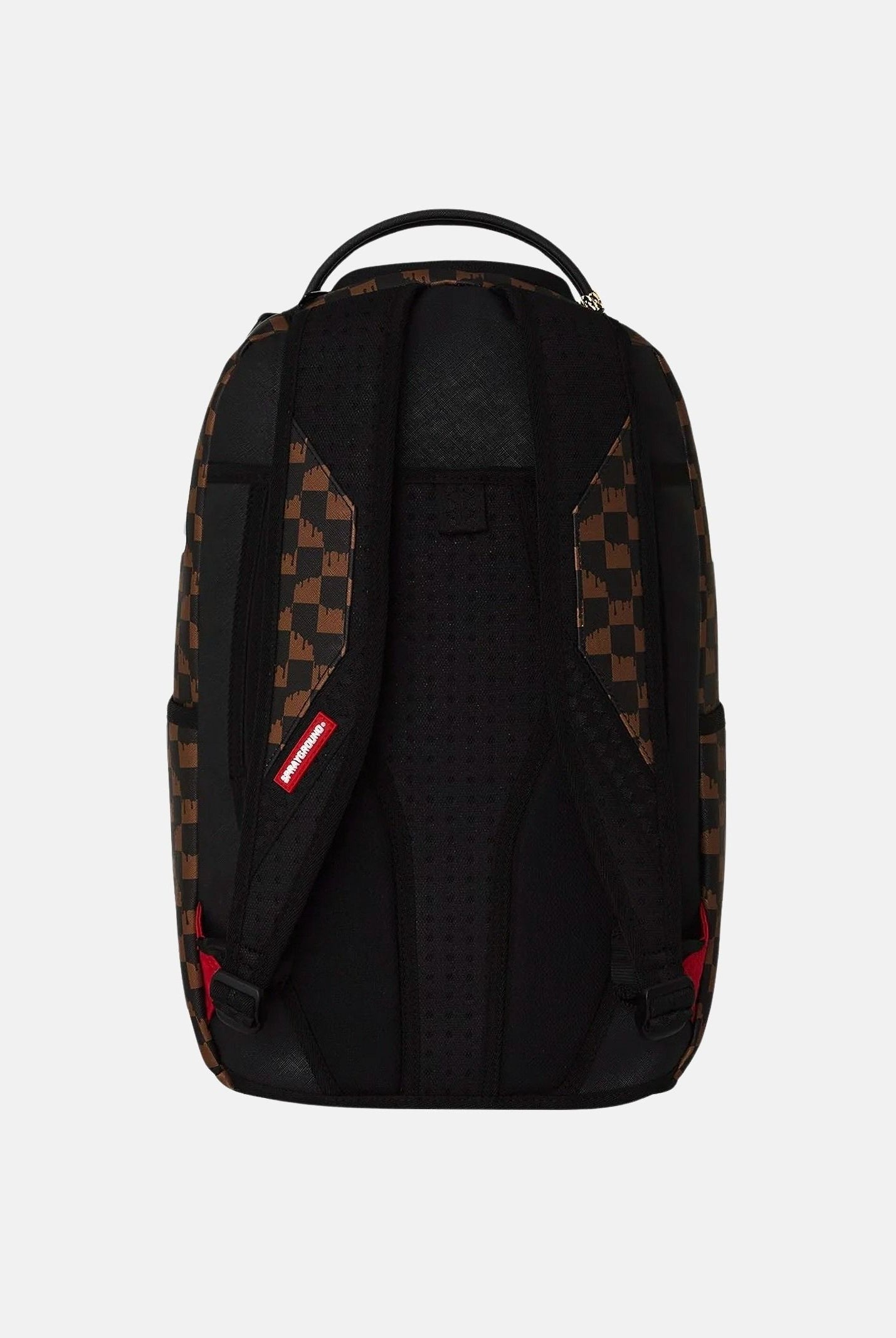 SPRAYGROUND Zaino DRIP CHECK SHARK brown-crema per uomo, donna e bambino con fantasia check bicolore 910B8552NSZ . SPRAYGROUND