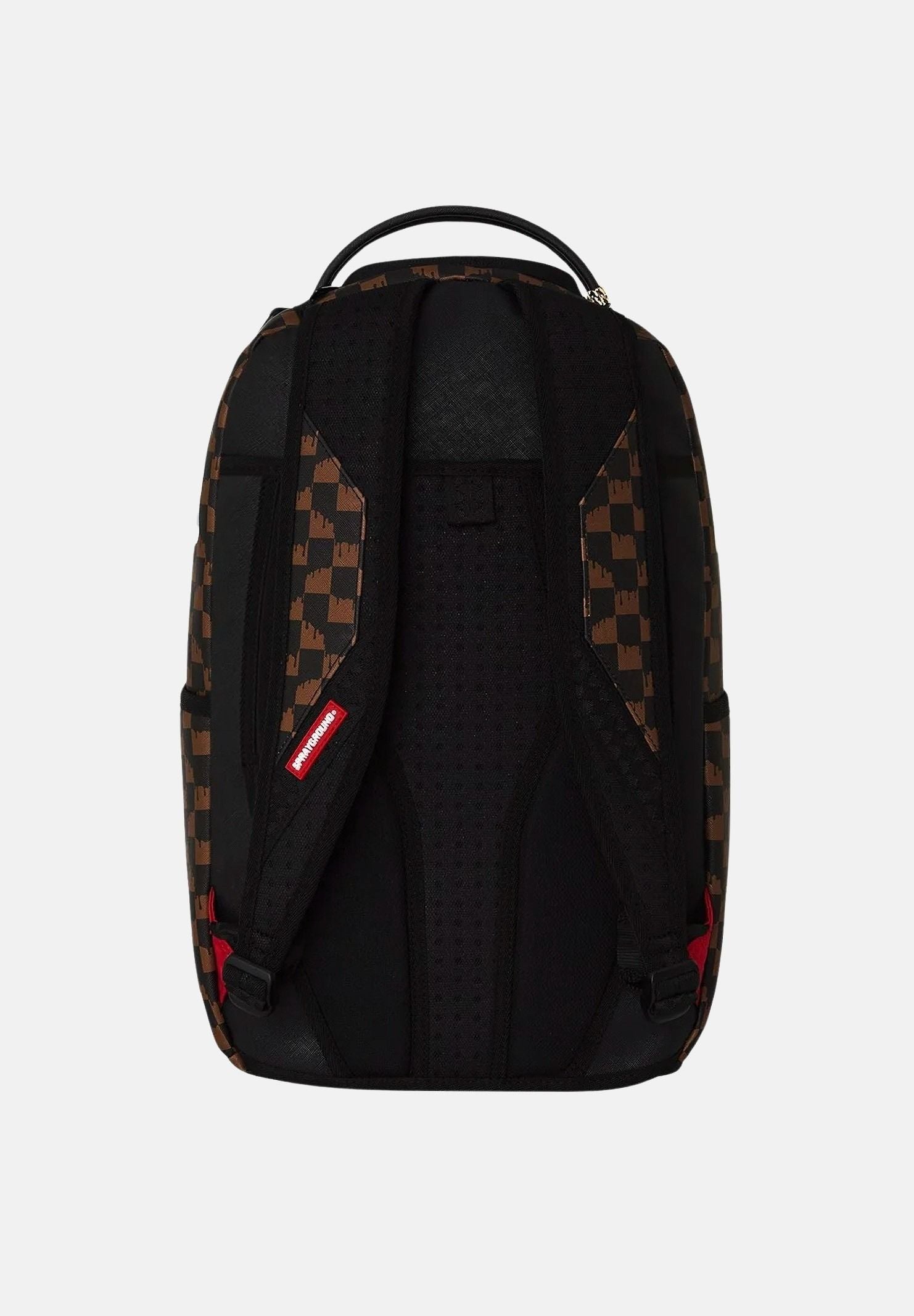 SPRAYGROUND Zaino DRIP CHECK SHARK brown-crema per uomo, donna e bambino con fantasia check bicolore 910B8552NSZ . SPRAYGROUND