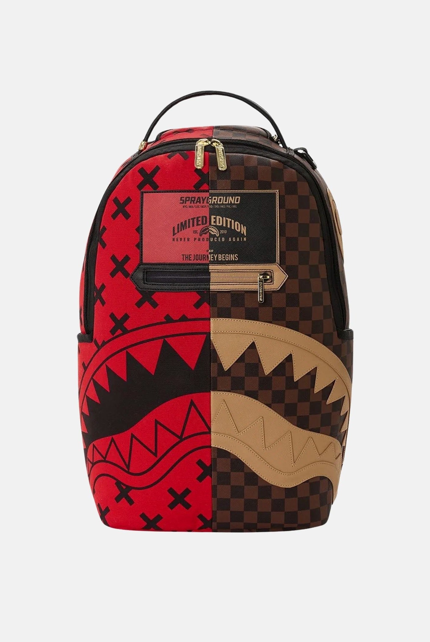SPRAYGROUND Zaino REVERSE HALF SPLIT multicolor per uomo, donna e bambino con fantasia patchwork, motivo check 910B8570NSZ . SPRAYGROUND